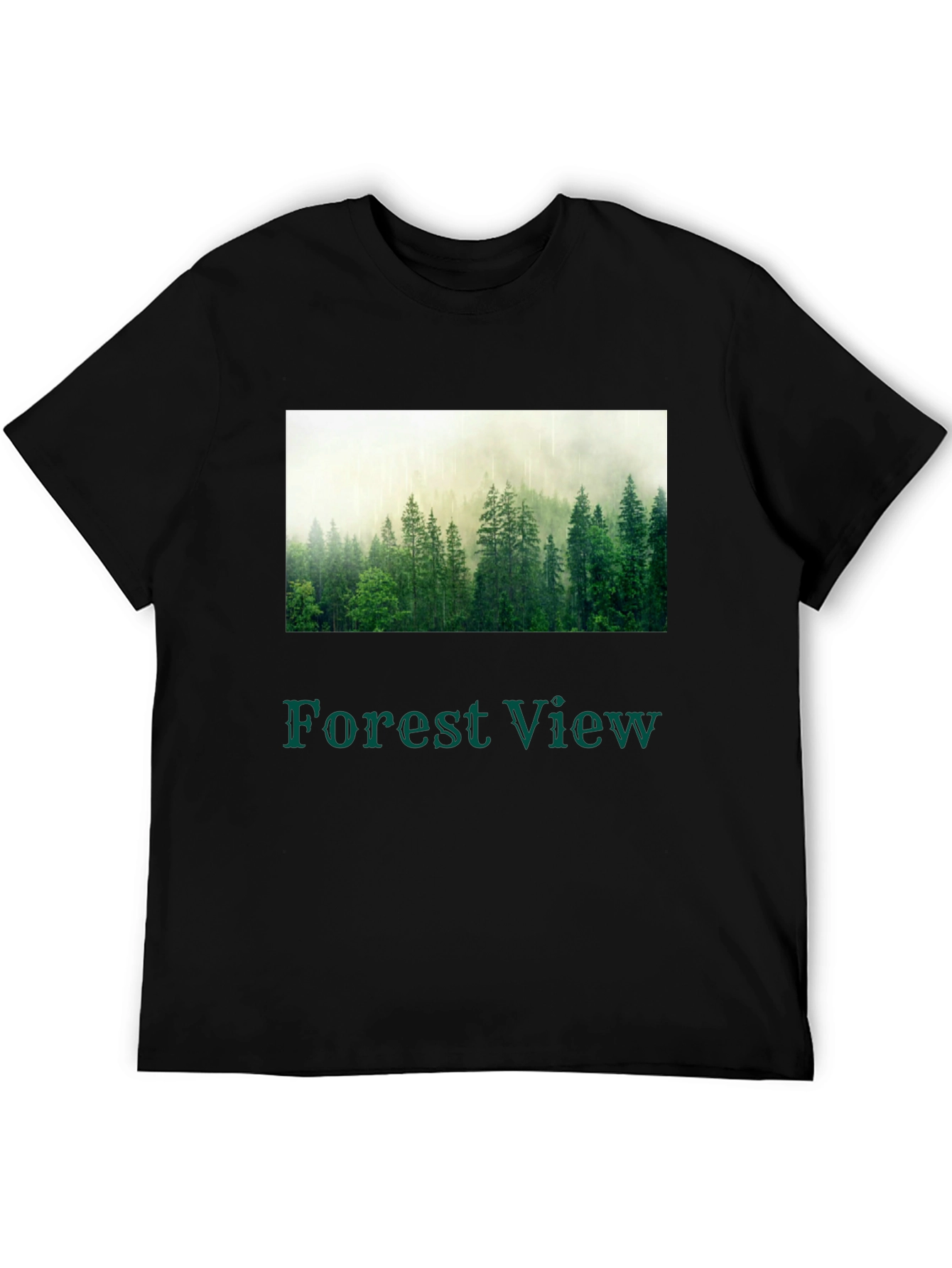 Black Forest View T-Shirt - Nature Inspired Graphic Tee view 5