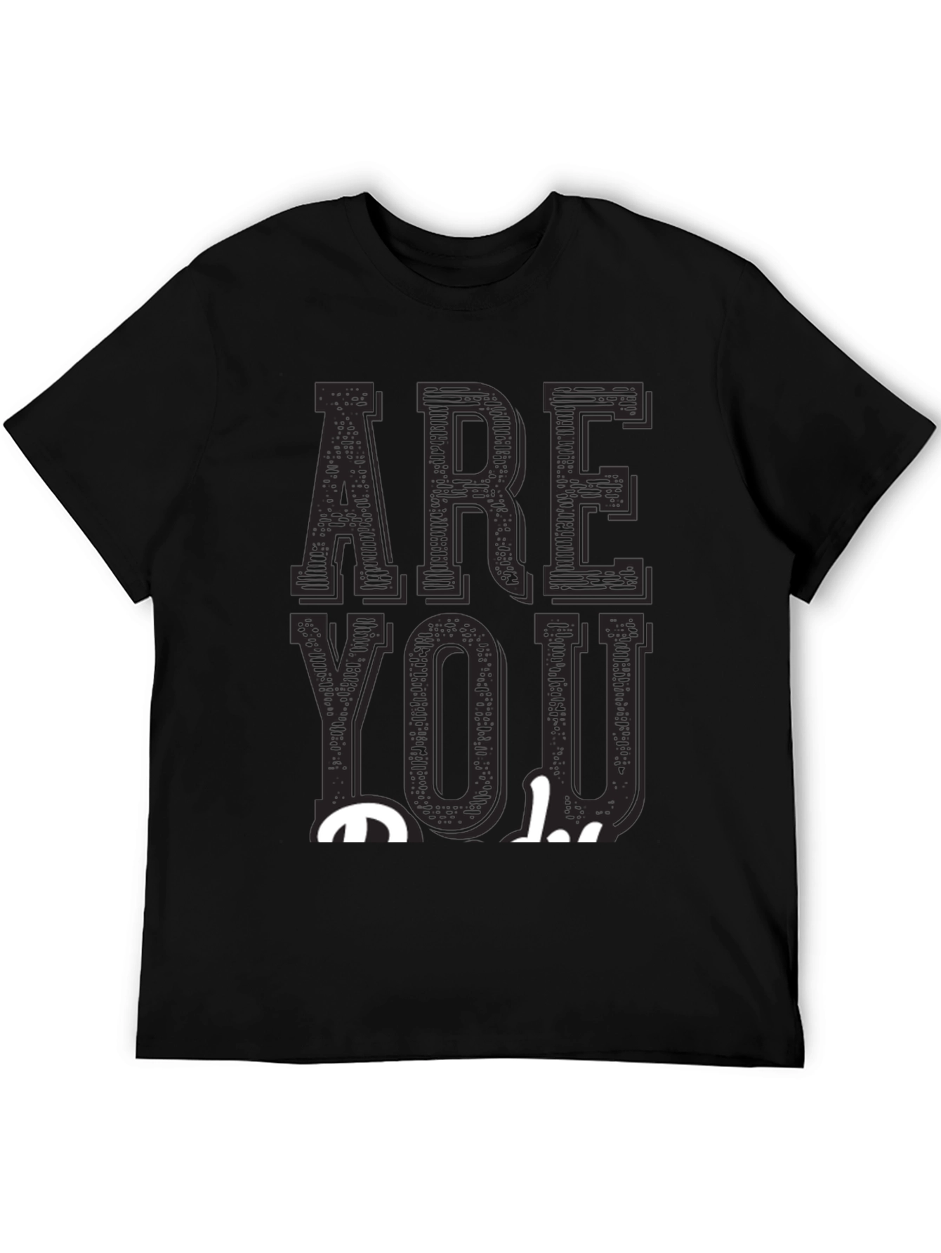 Black Are You Okay? Graphic Tee - Black Casual T-Shirt view 5
