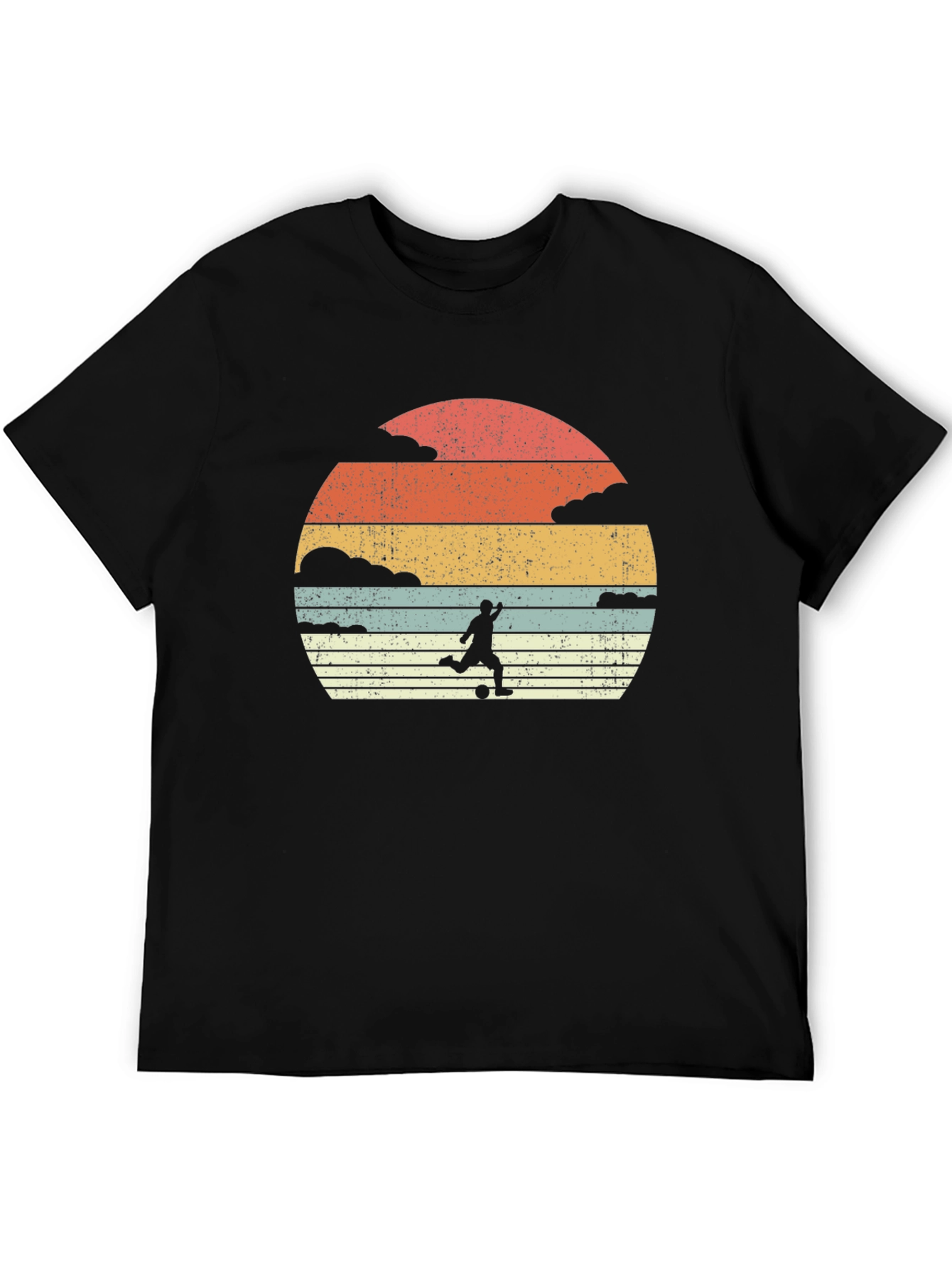 Black Vintage Soccer Sunset Graphic Tee view 5