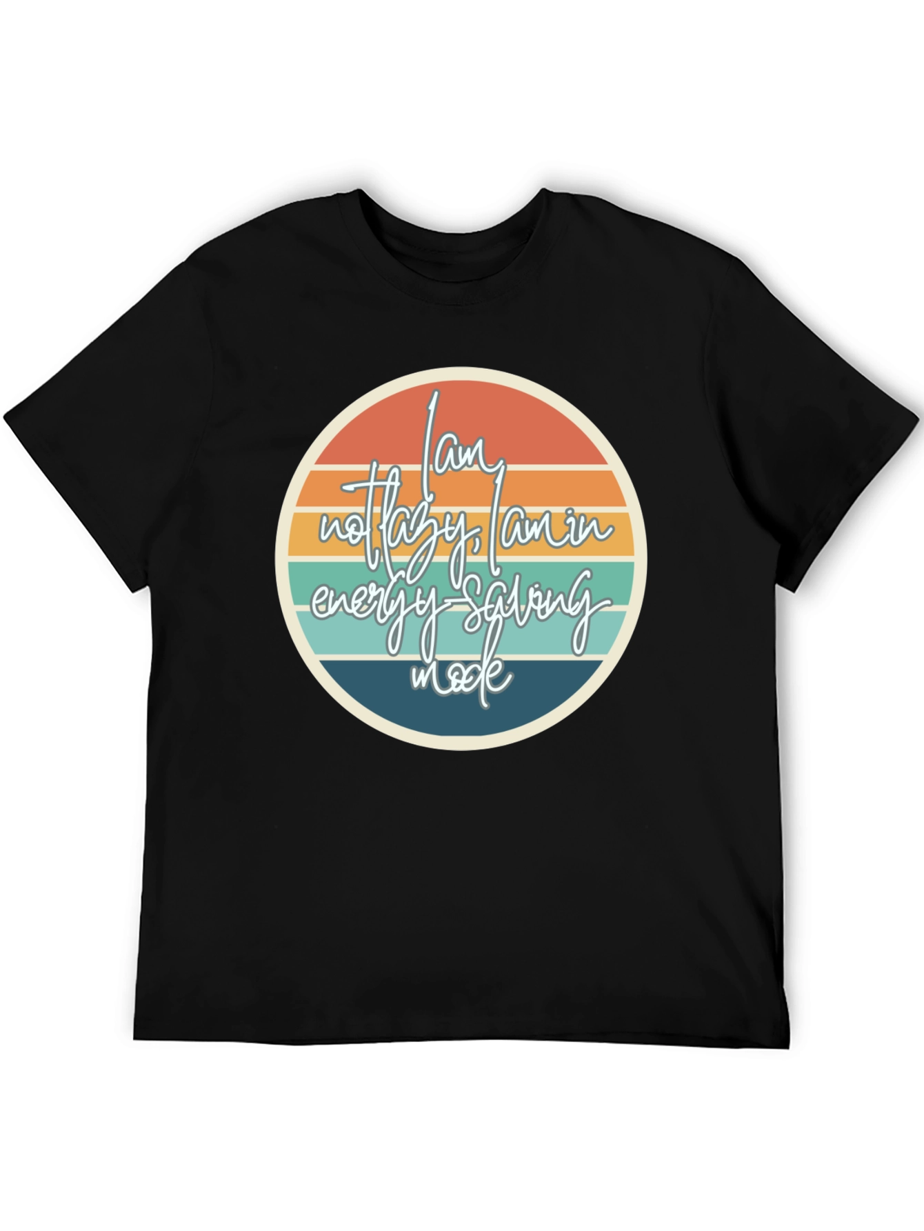 Black Energy Saving Mode T-Shirt - Lazy Slogan Tee view 5