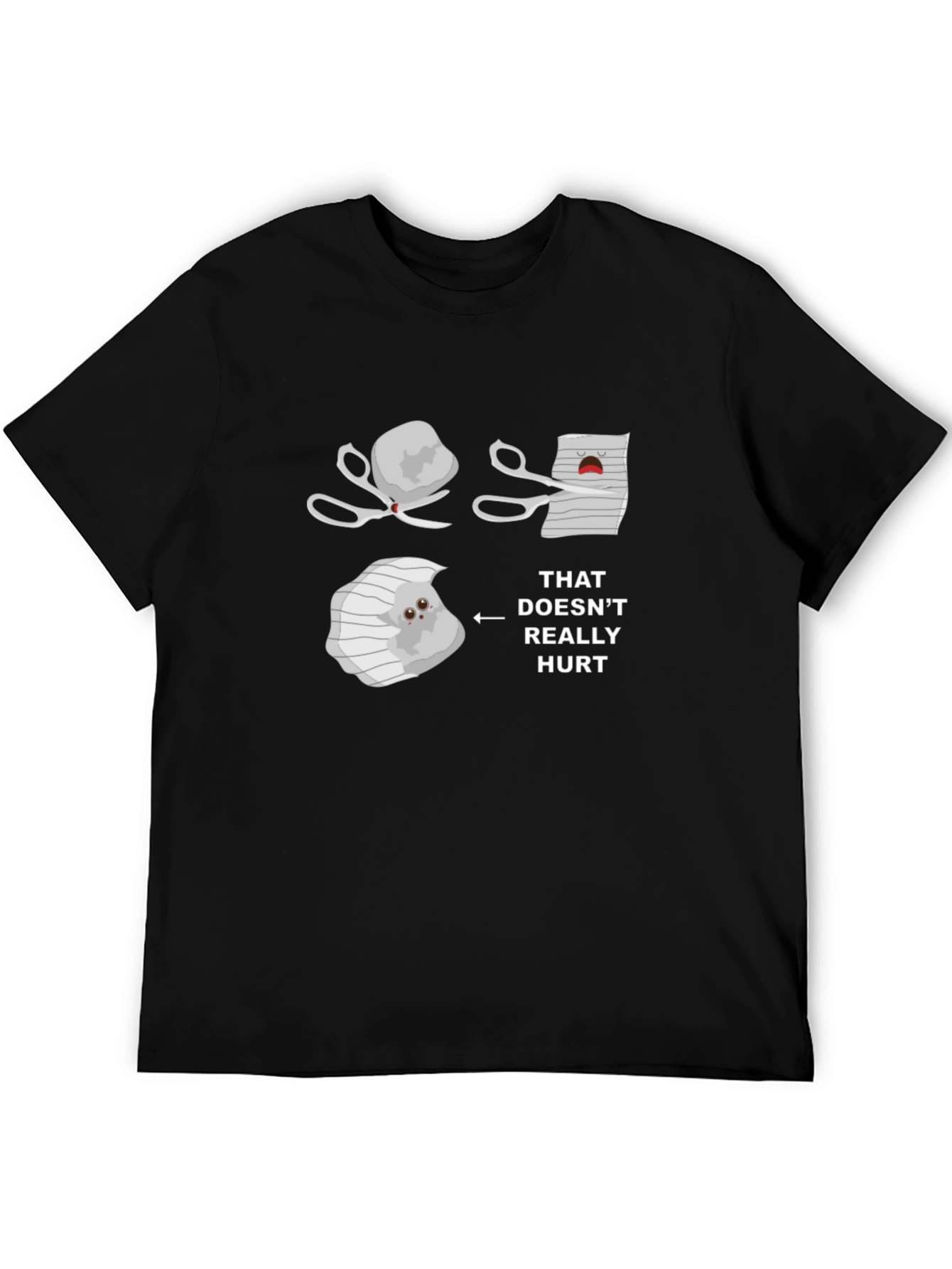 Black Rock Paper Scissors T-Shirt - Funny Graphic Tee view 5