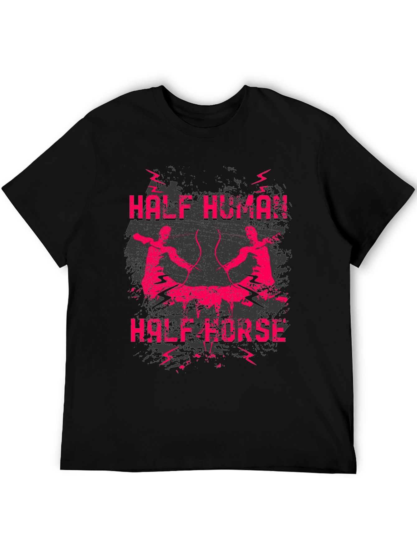 Black Half Human Half Horse Graphic Tee view 5