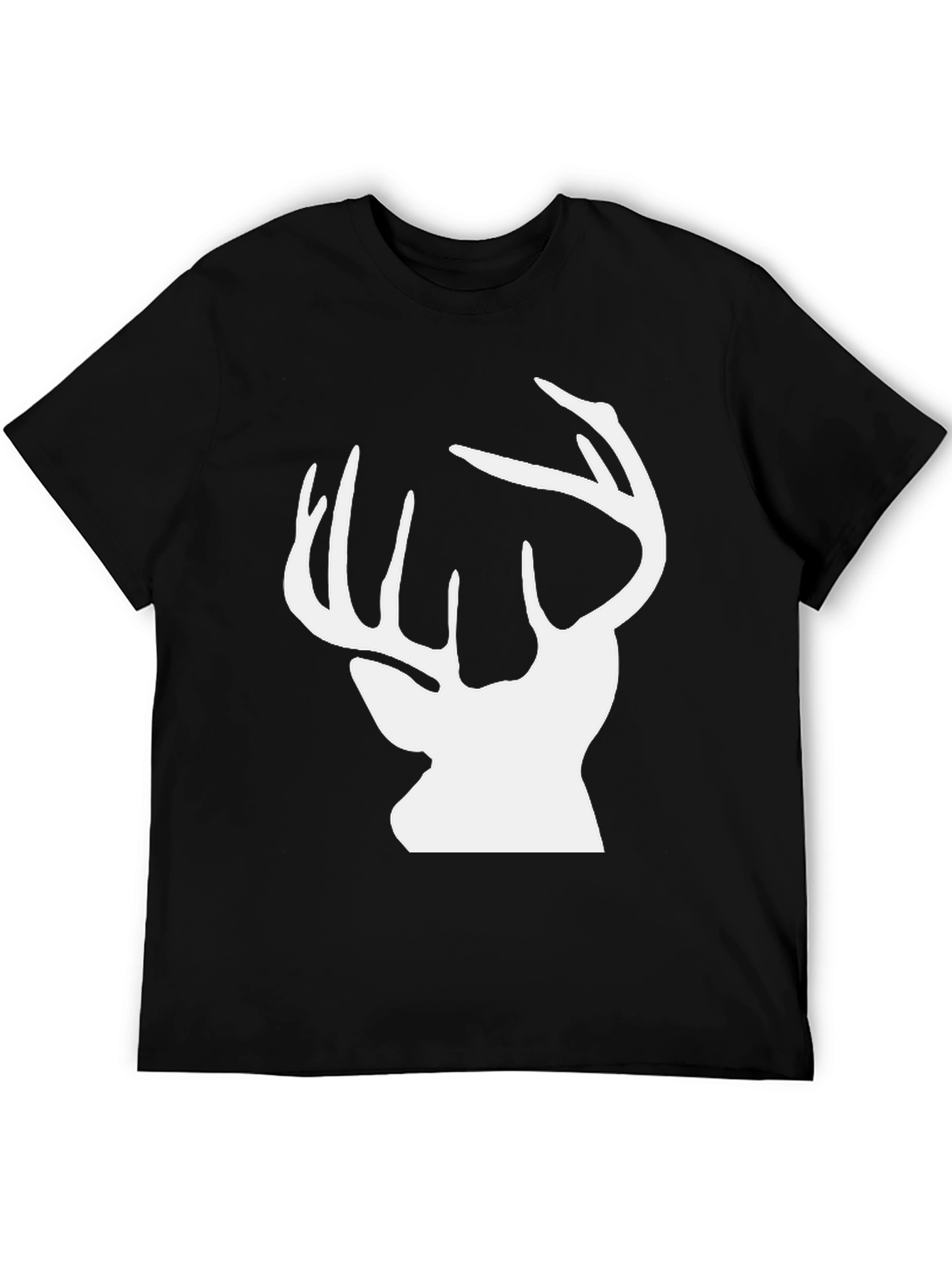 Black Deer Silhouette Graphic Tee - Black Cotton Comfort view 5