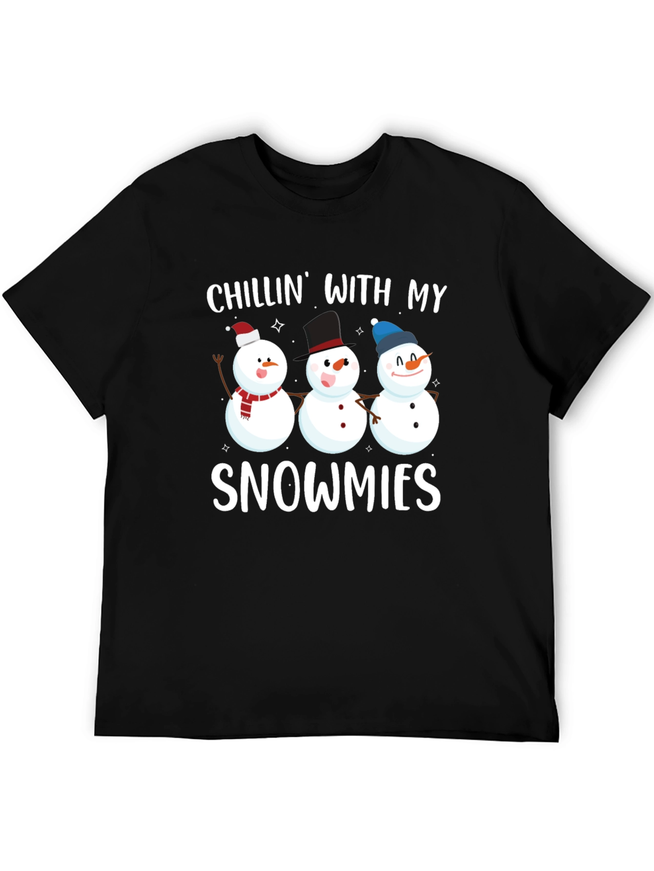 Black Chillin' with My Snowmies Graphic Tee view 5