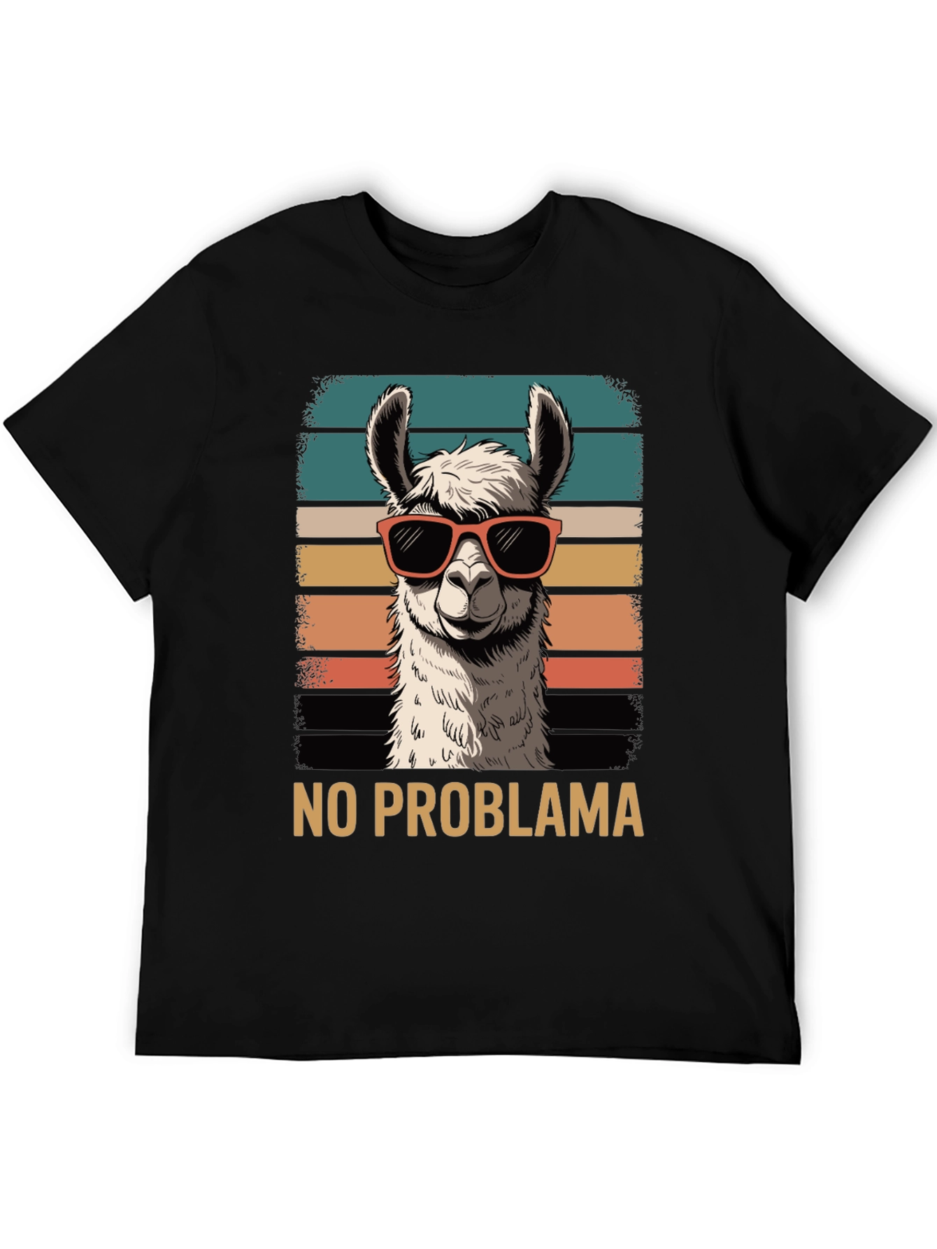 Black No Problama Llama Graphic Tee - Cool & Quirky Style view 5