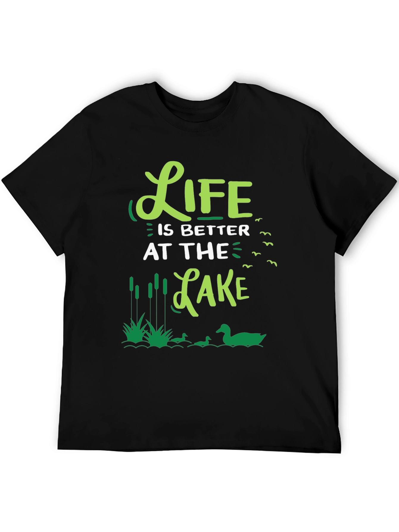 Black Life Is Better At The Lake Graphic Tee view 5