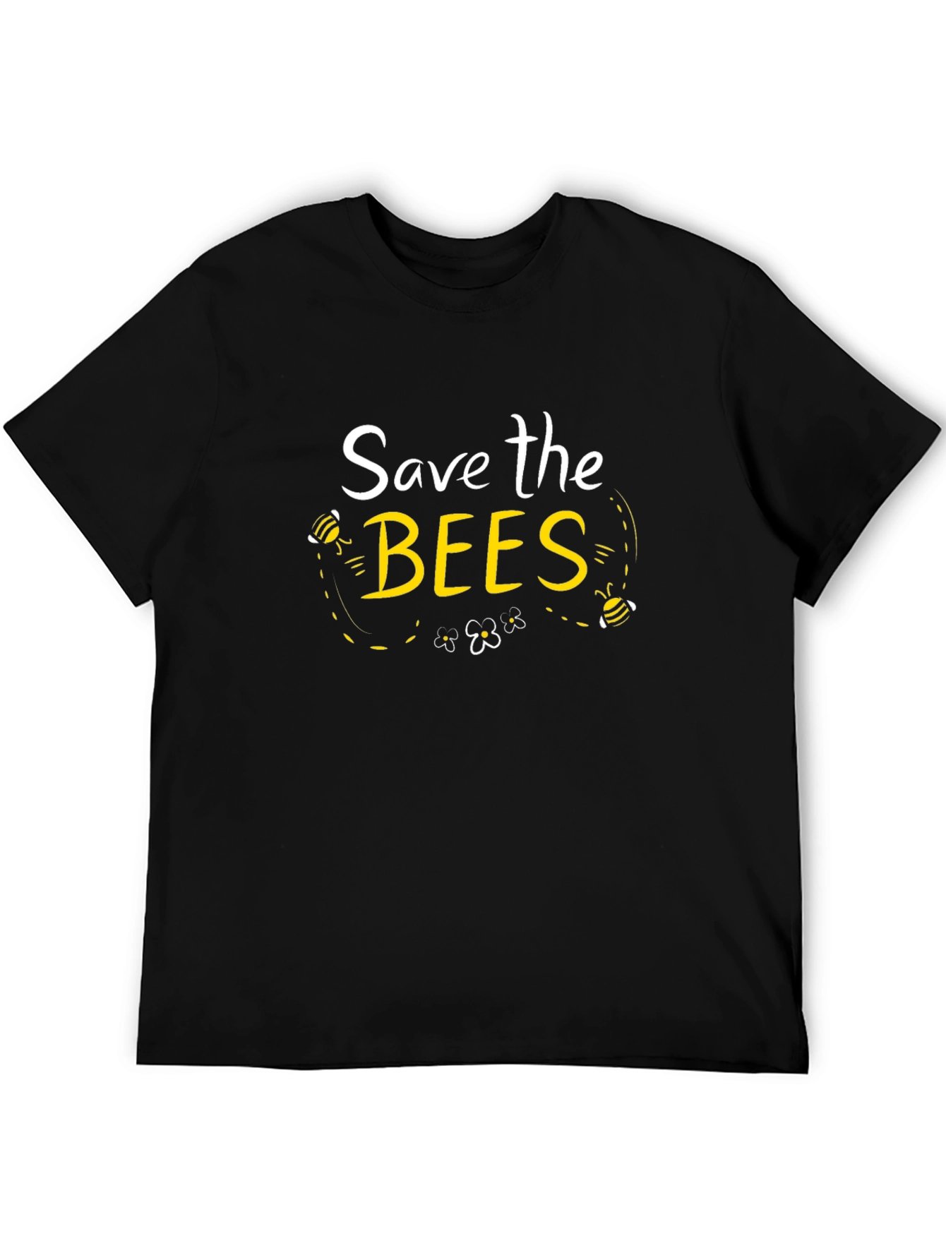 Black Save the Bees Graphic T-Shirt - Black view 5