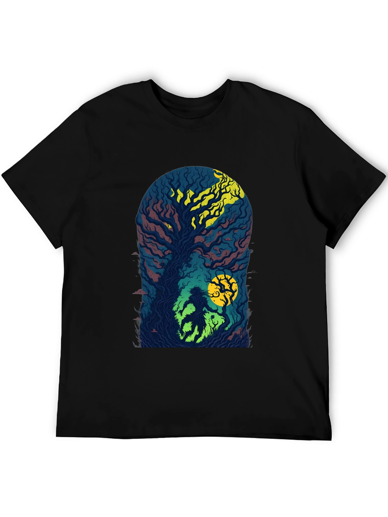 Black Enchanted Forest Graphic Tee - Black view 5