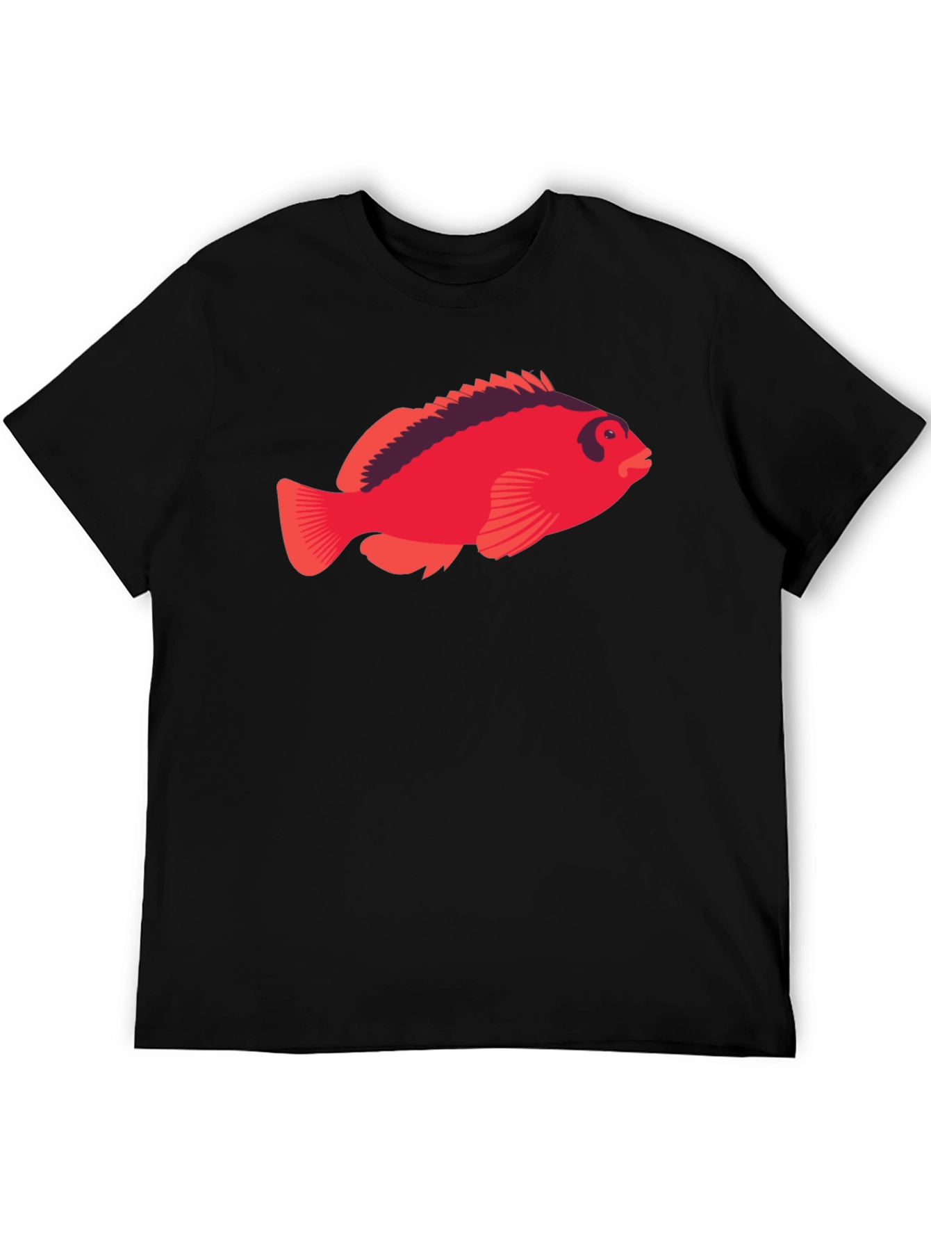 Black Red Fish Graphic Tee - Unique Design view 5