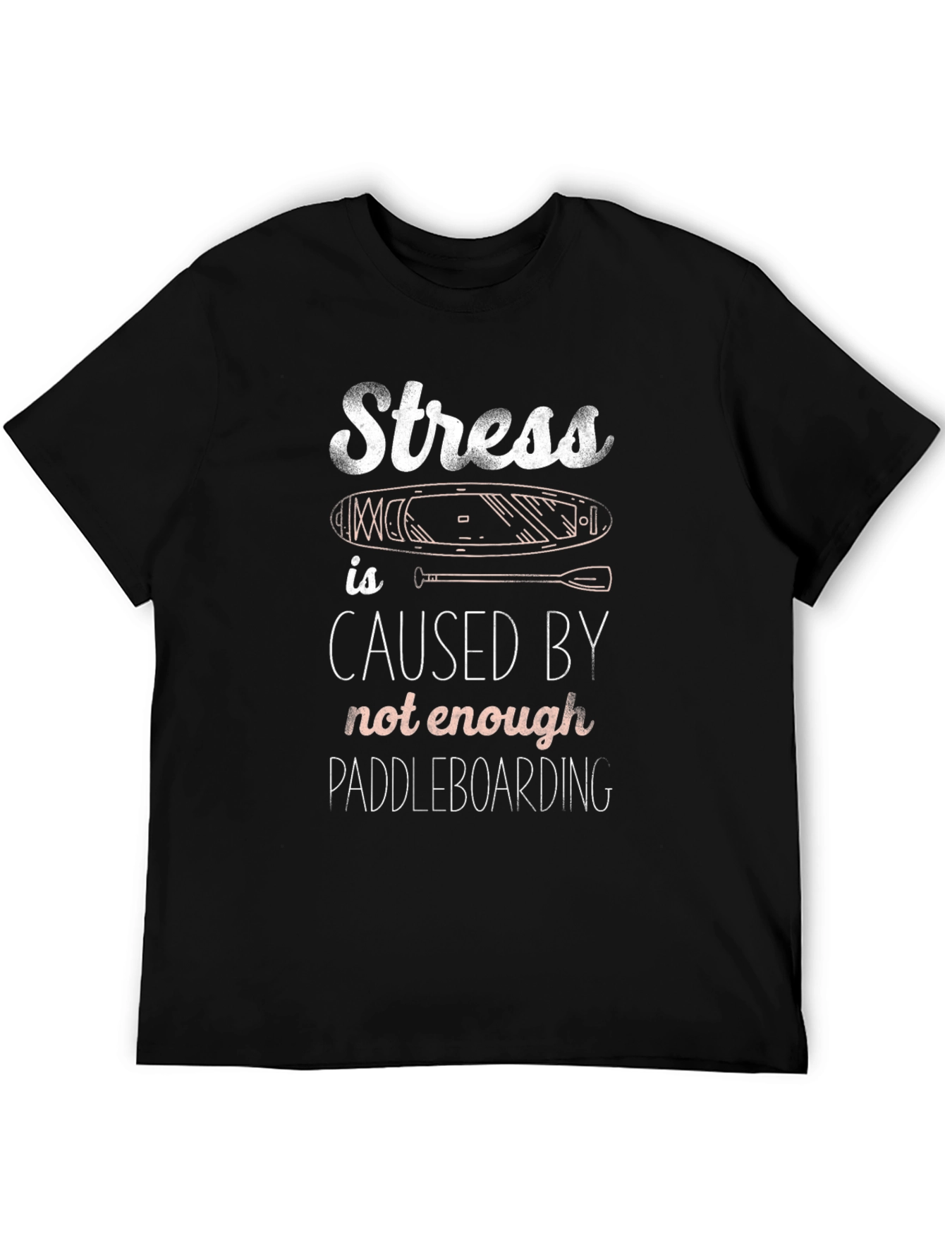 Stress Paddleboarding T-Shirt - Black Graphic Tee - 5