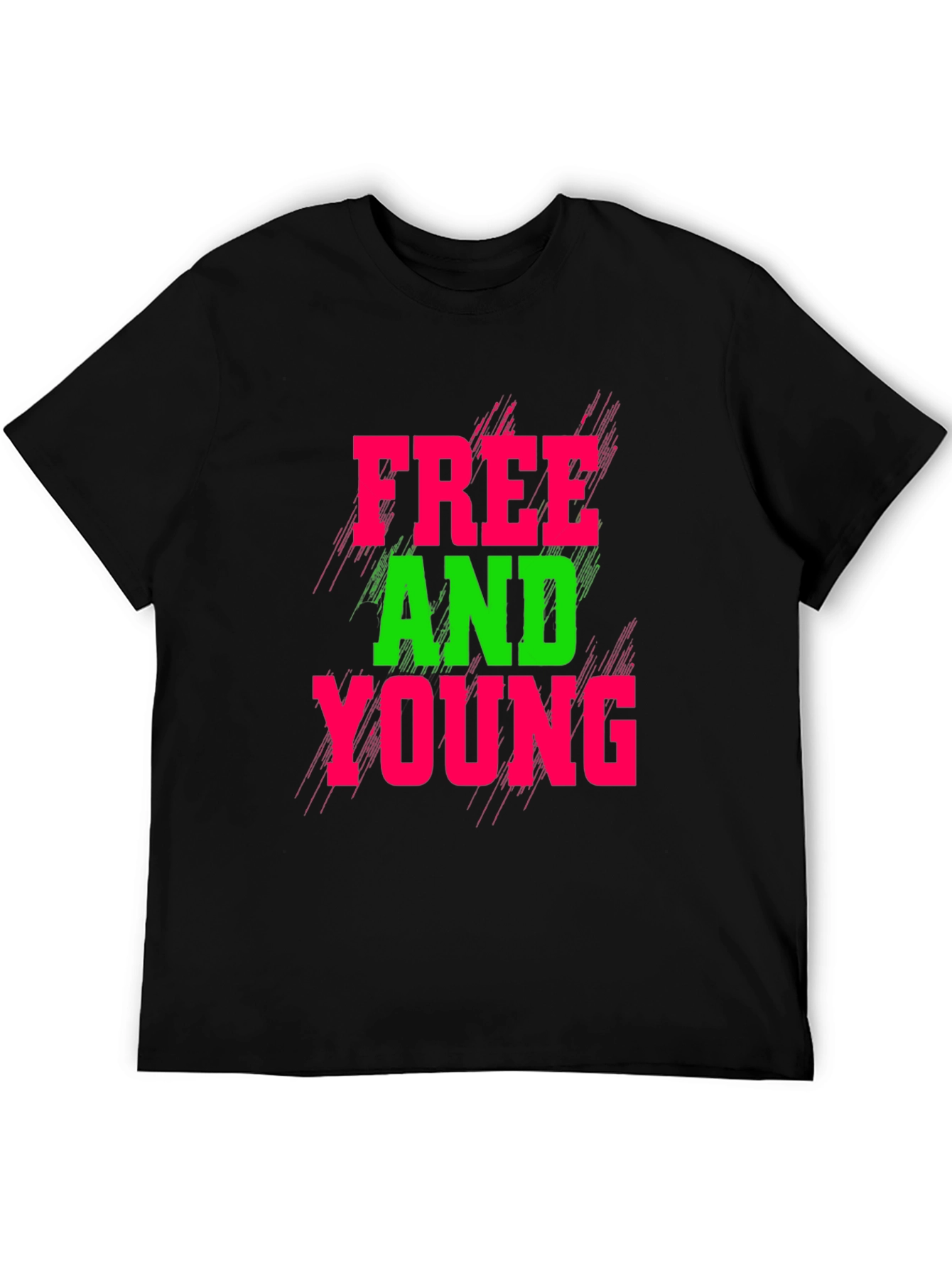 Black Free and Young Graphic T-Shirt view 5