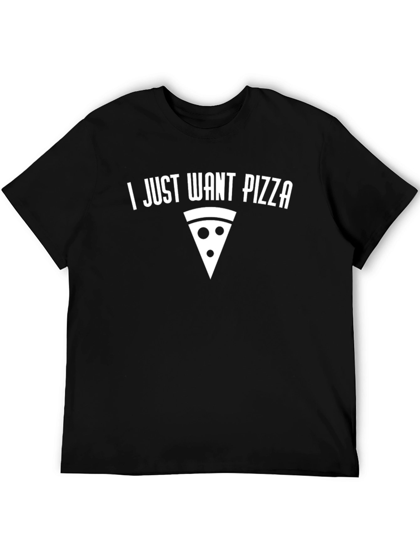 Black I Just Want Pizza Graphic T-Shirt - Foodie Tee view 5