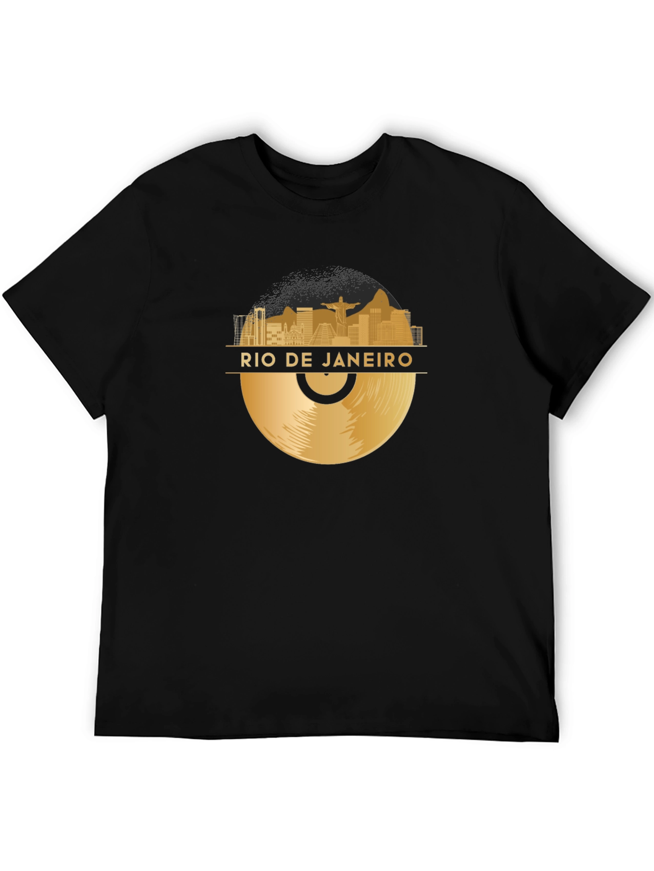 Black Rio de Janeiro Vinyl Graphic T-Shirt - Black view 5