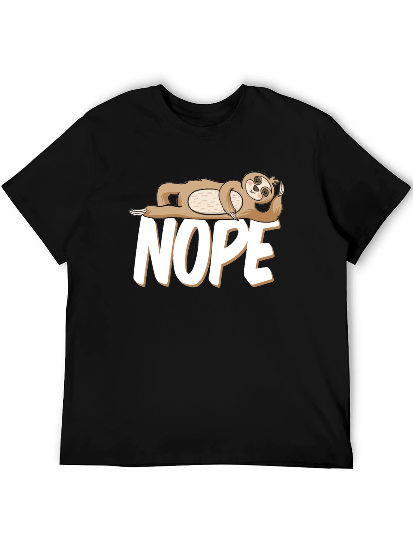 Black Nope Sloth T-Shirt - Funny Lazy Day Tee view 5