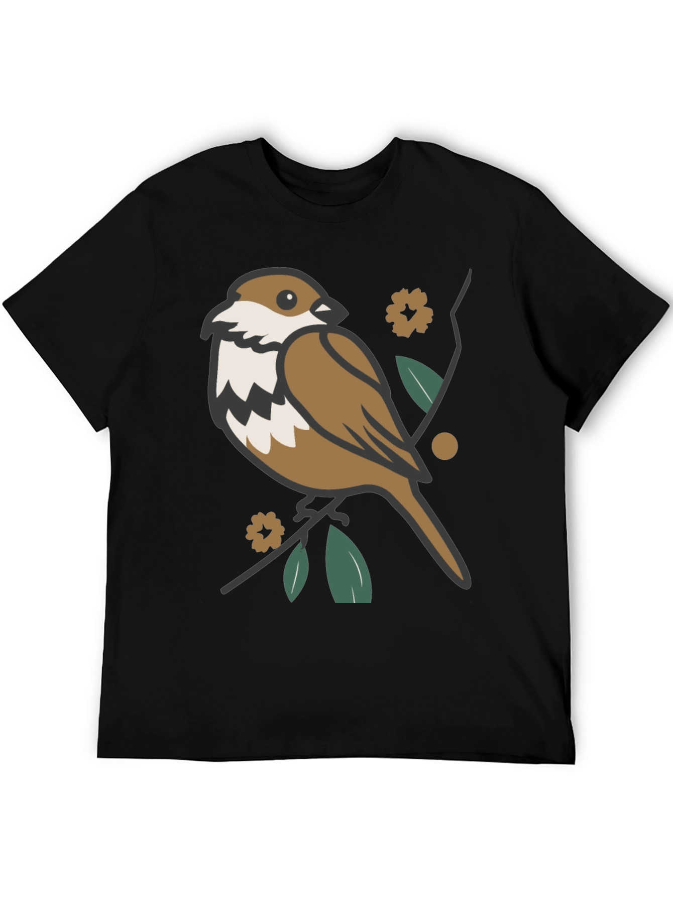 Black Bird & Branch Graphic T-Shirt - Casual Style view 5