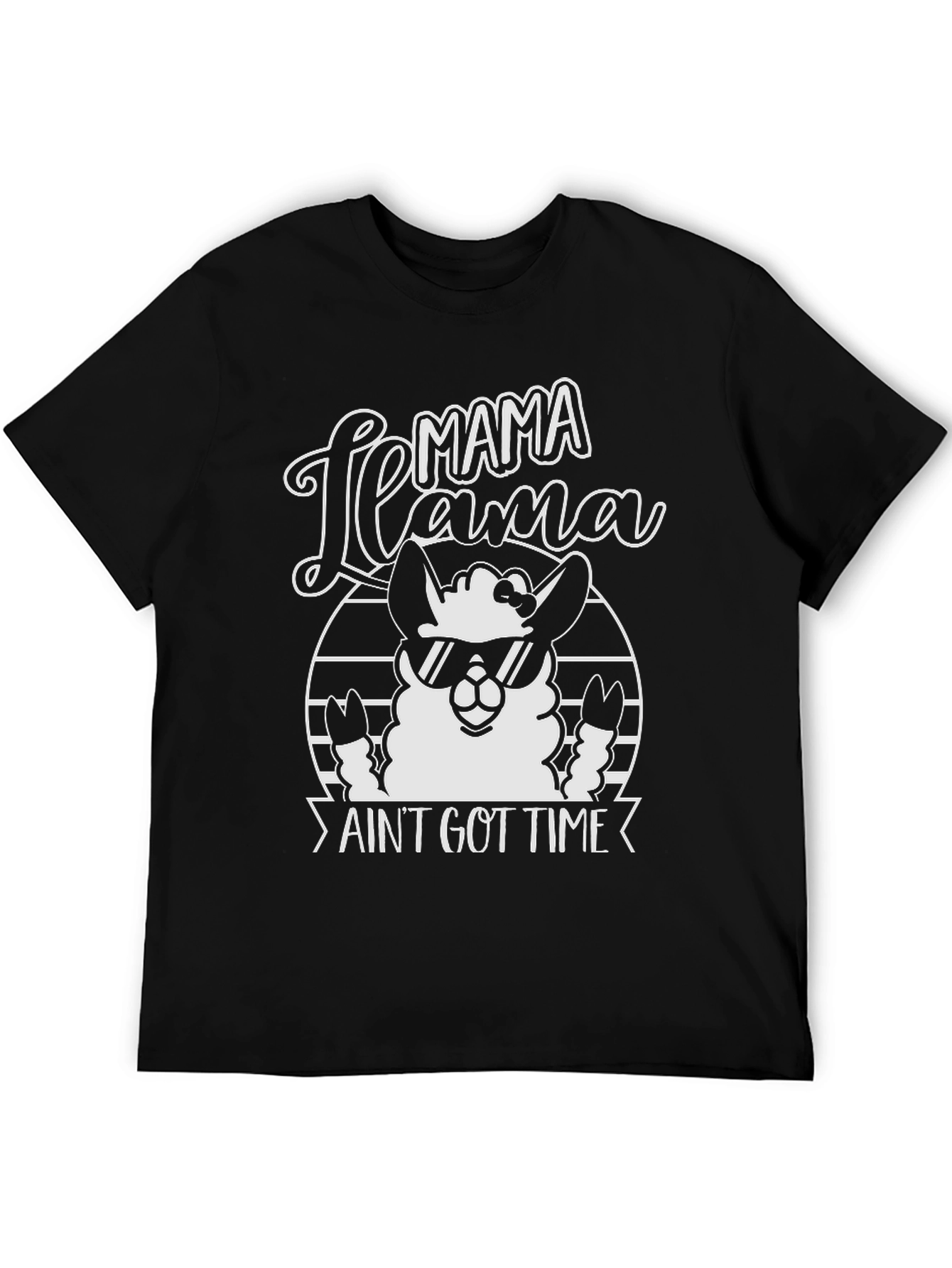 Black Mama Llama Ain't Got Time Funny T-Shirt view 5
