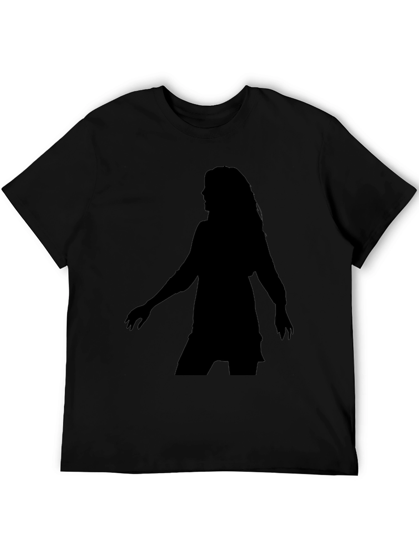 Black Silhouette Tee - Woman Figure Black T-Shirt view 5