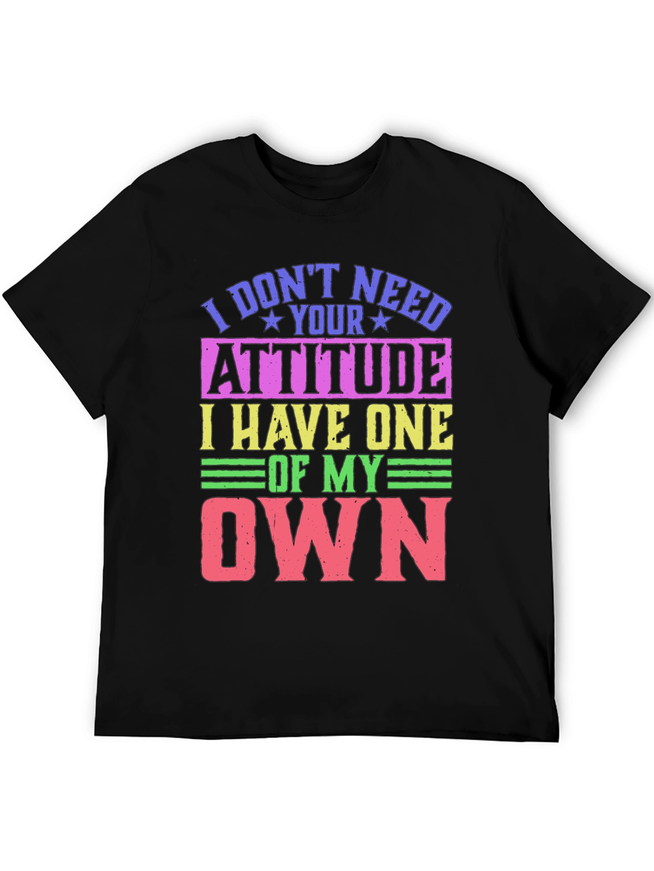 Black Humorous Attitude Graphic T-Shirt view 5