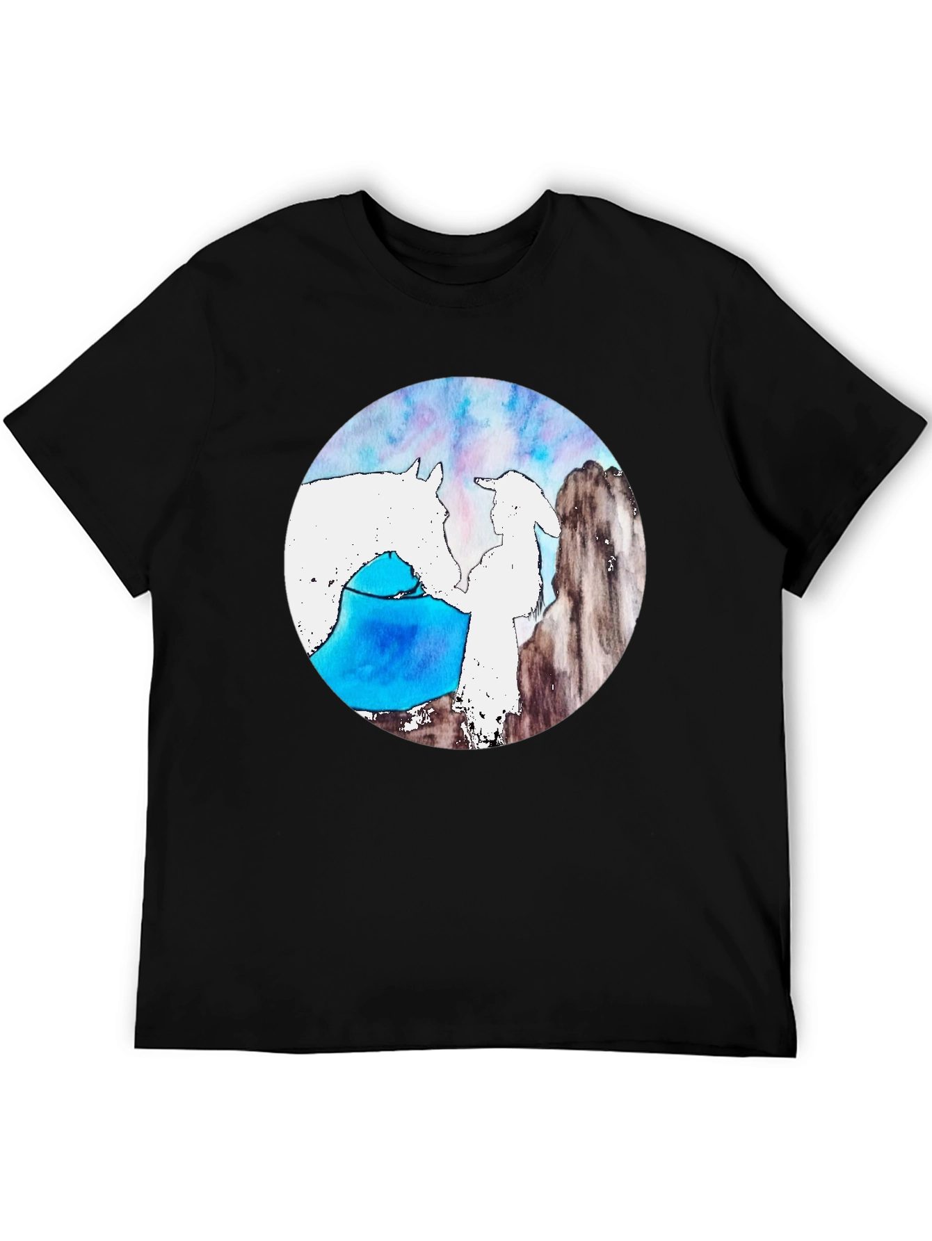 Black Ethereal Horse & Rider Black T-Shirt view 5