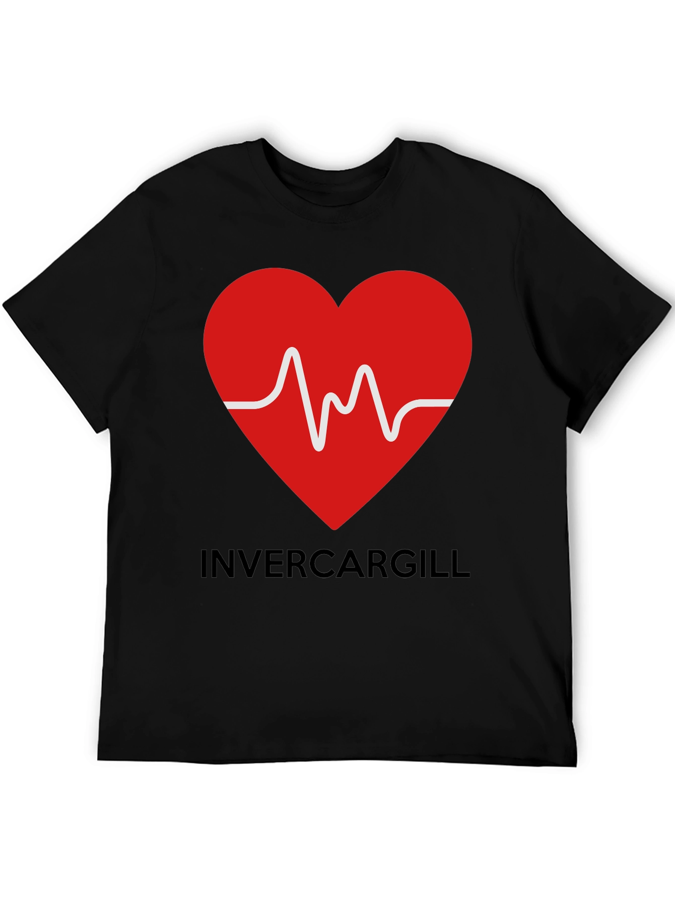 Black Invercargill Love Heartbeat Graphic Tee view 5