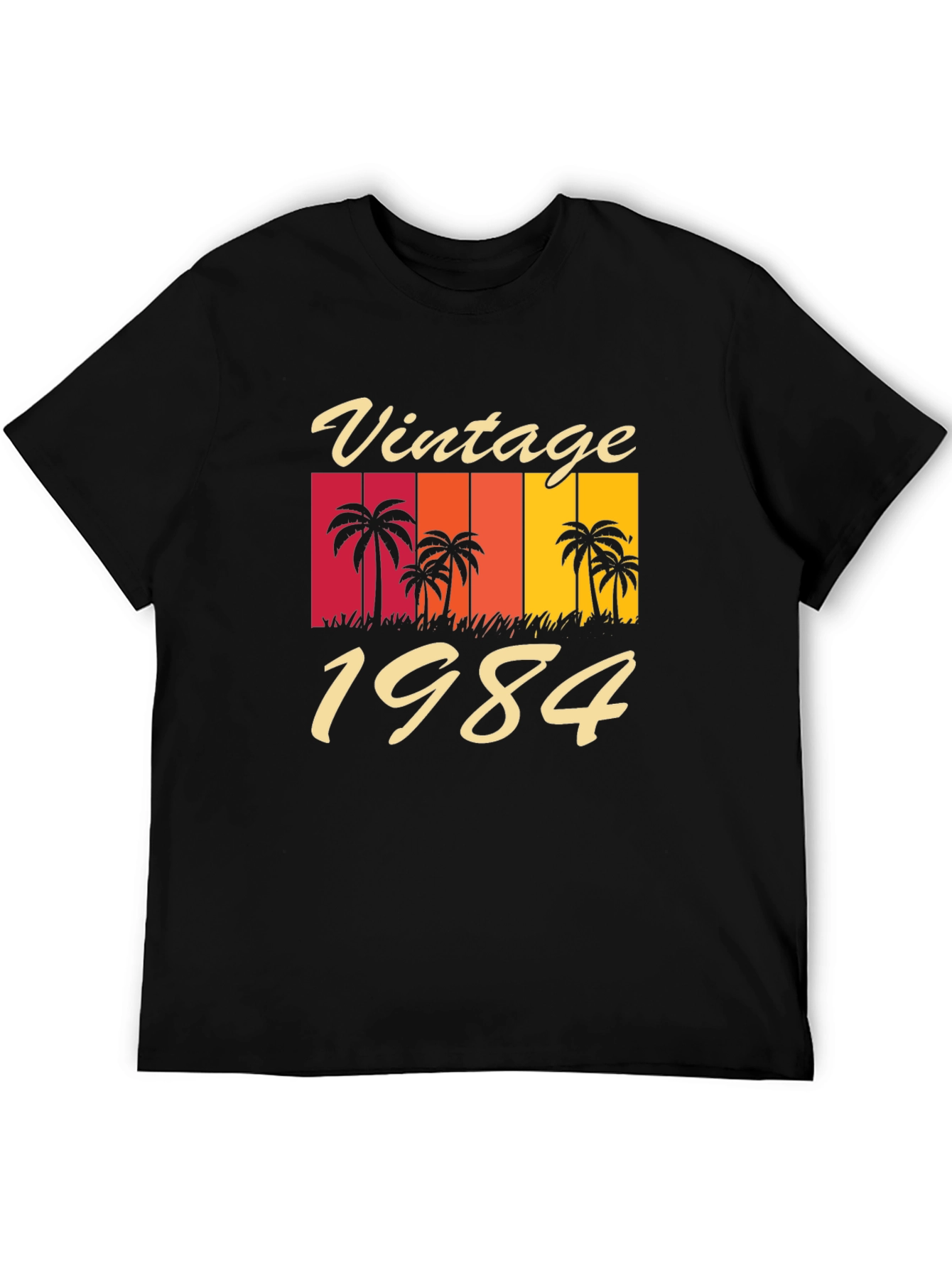 Black Vintage 1984 Palm Tree Graphic T-Shirt view 5