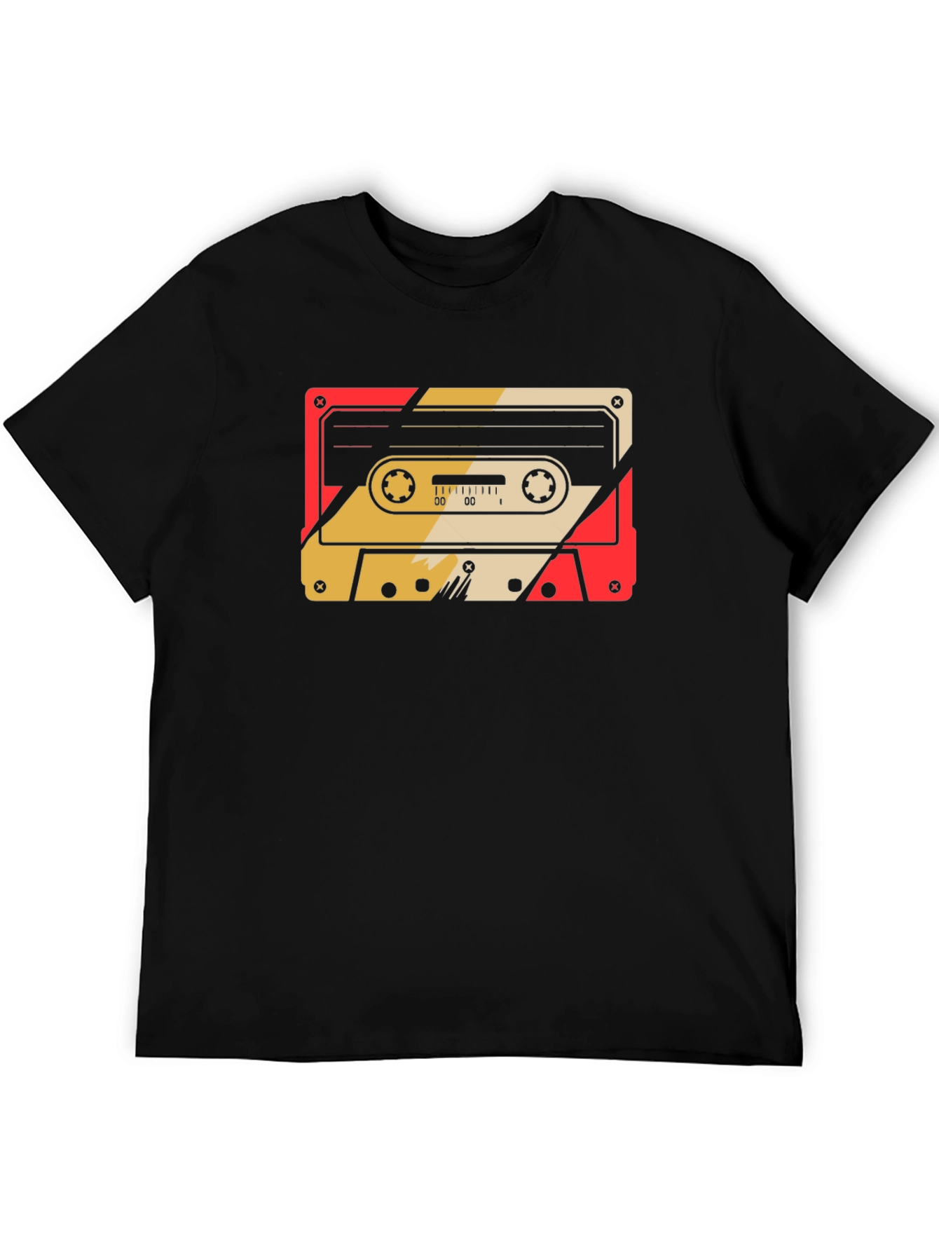 Black Retro Cassette Tape Graphic Tee - Classic Style view 5