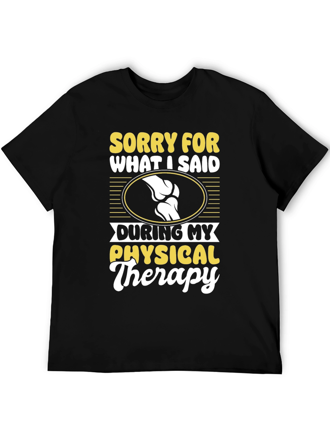 Black Funny Physical Therapy T-Shirt view 5