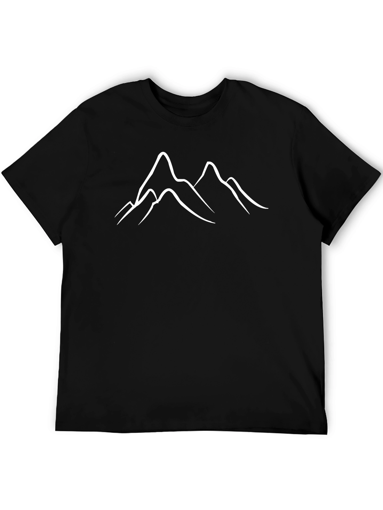 Black Mountain Outline Graphic T-Shirt - Black view 5
