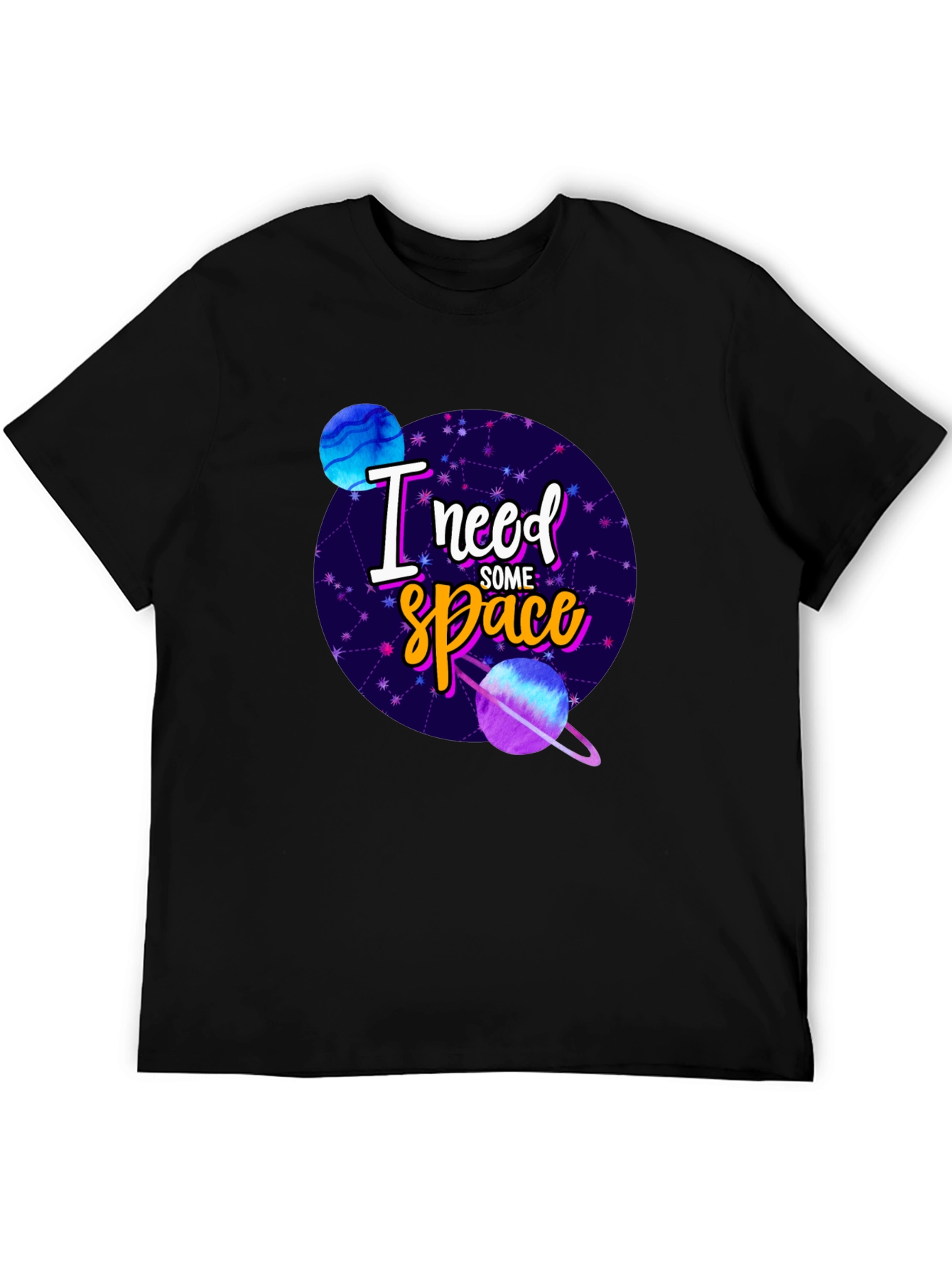 Black I Need Some Space Graphic Tee - Black view 5
