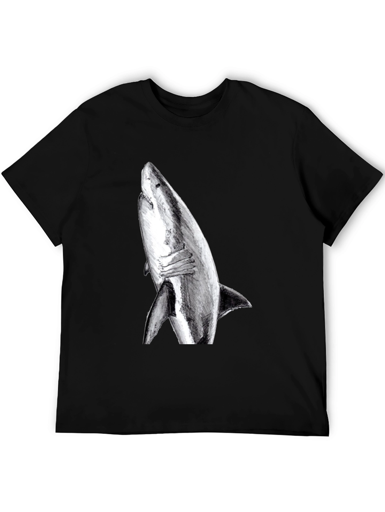 Black Shark Graphic Print Black T-Shirt view 5