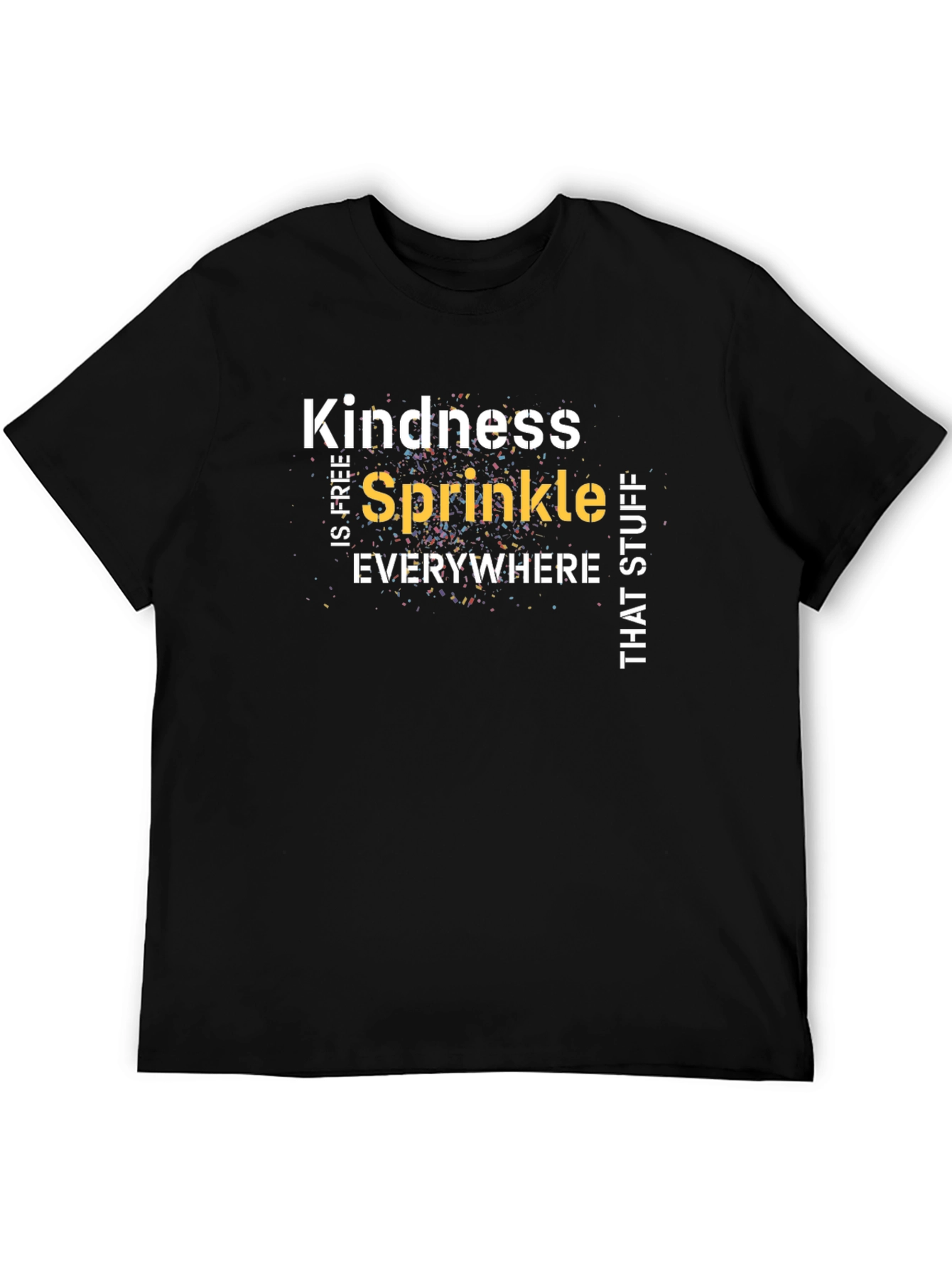 Black Kindness Sprinkle Everywhere Black T-Shirt view 5
