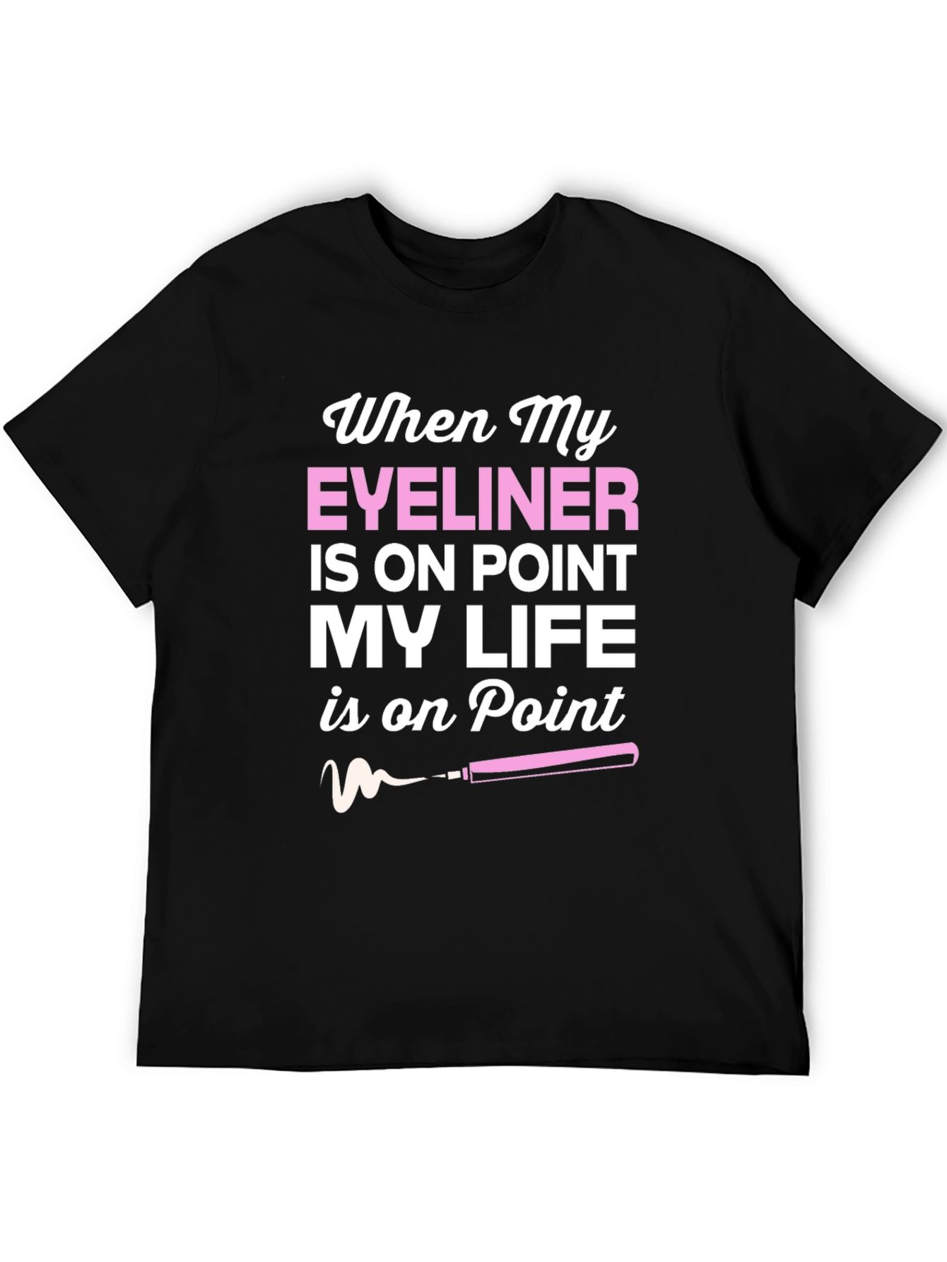 Black Eyeliner On Point Graphic Tee - Trendy Women's T-Shirt view 5