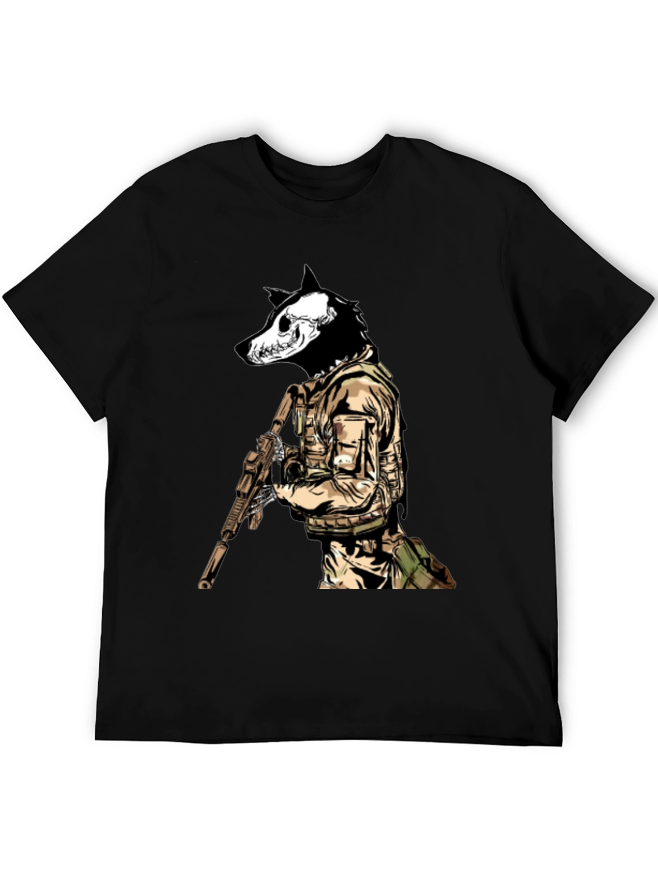 Black Tactical Wolf T-Shirt - Military Style view 5