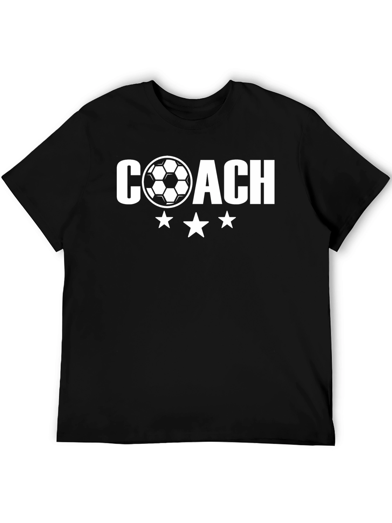Black Soccer Coach Graphic T-Shirt - Black view 5