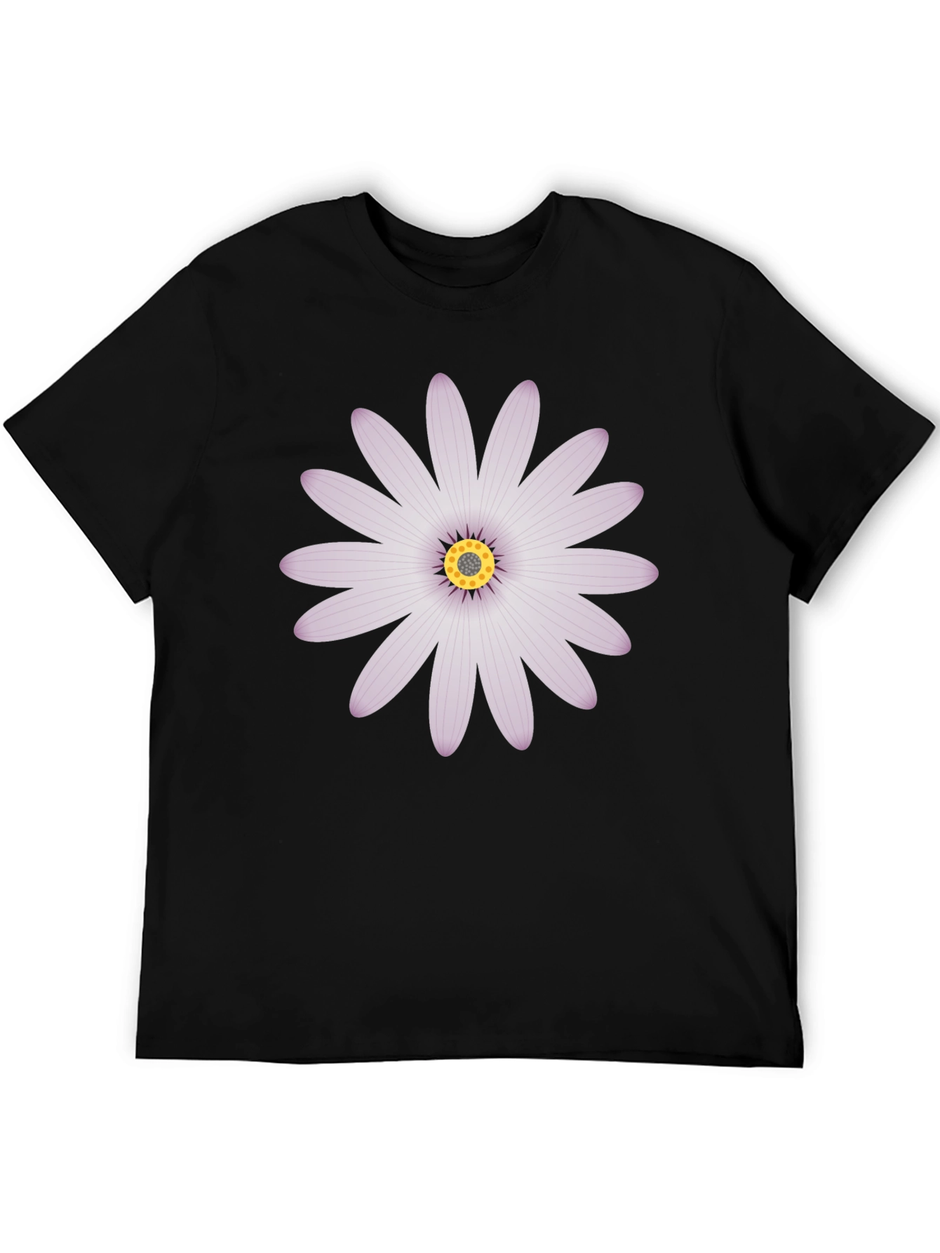 Black Daisy Graphic Tee - Black Casual Shirt view 5