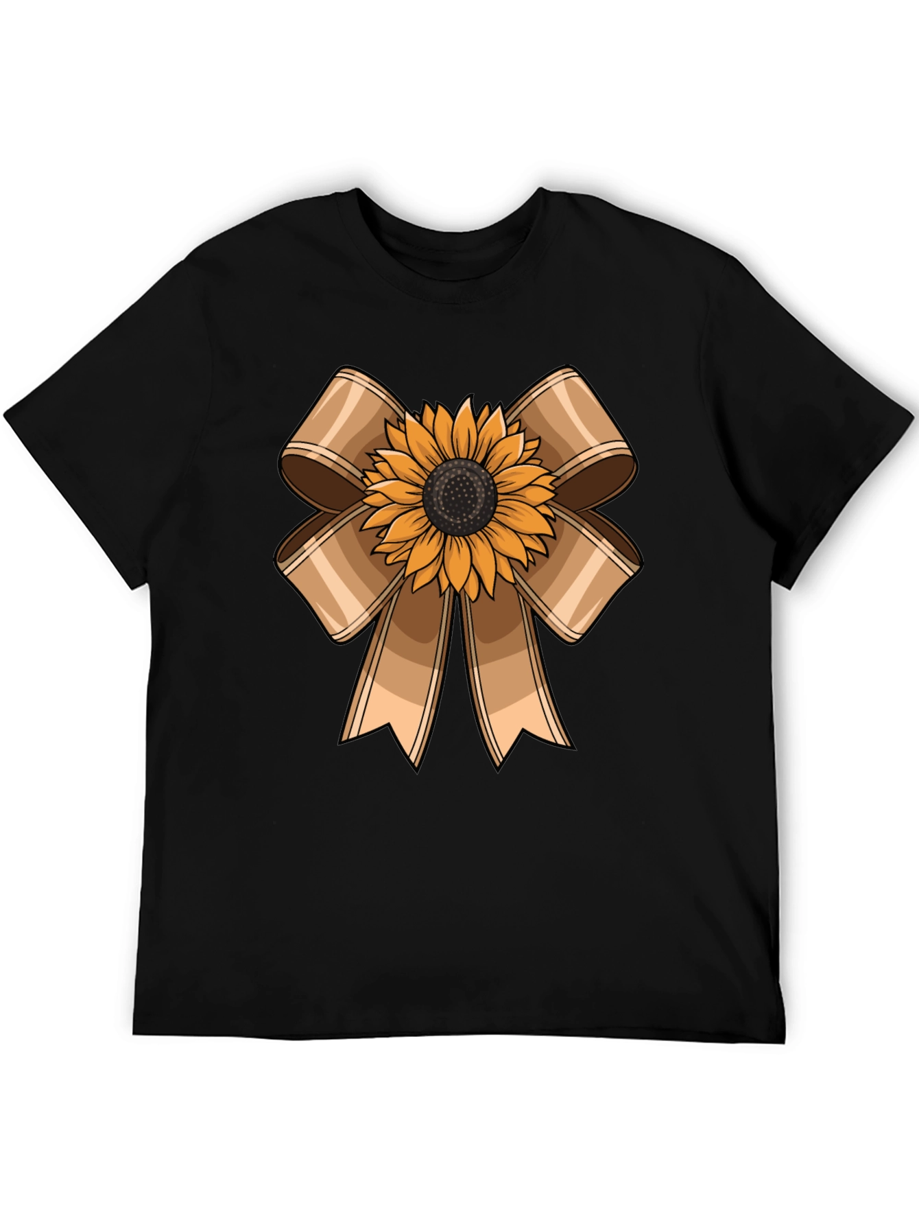 Black Sunflower Bow Graphic Tee - Casual Comfort view 5
