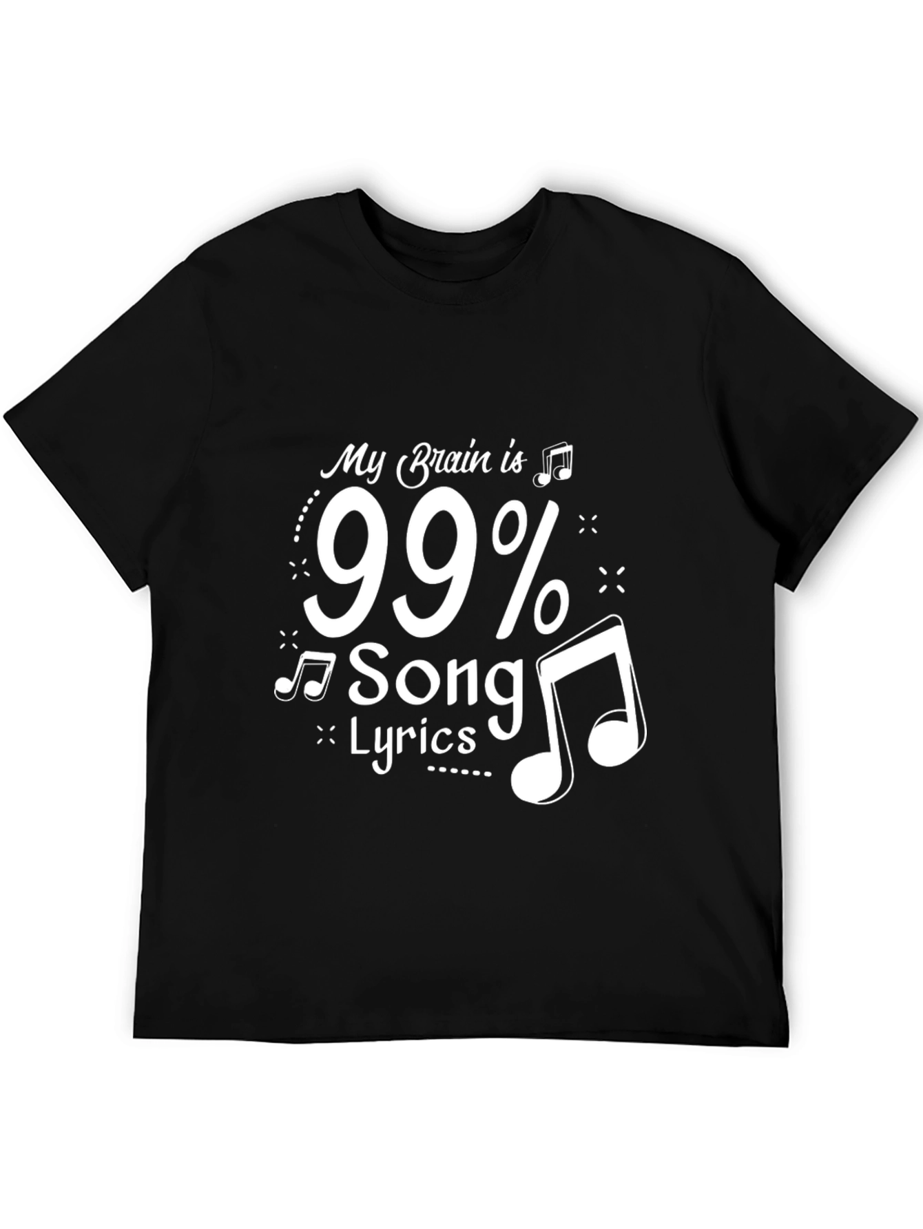 Black 99% Song Lyrics Black Tee - Music Lover Gift view 5