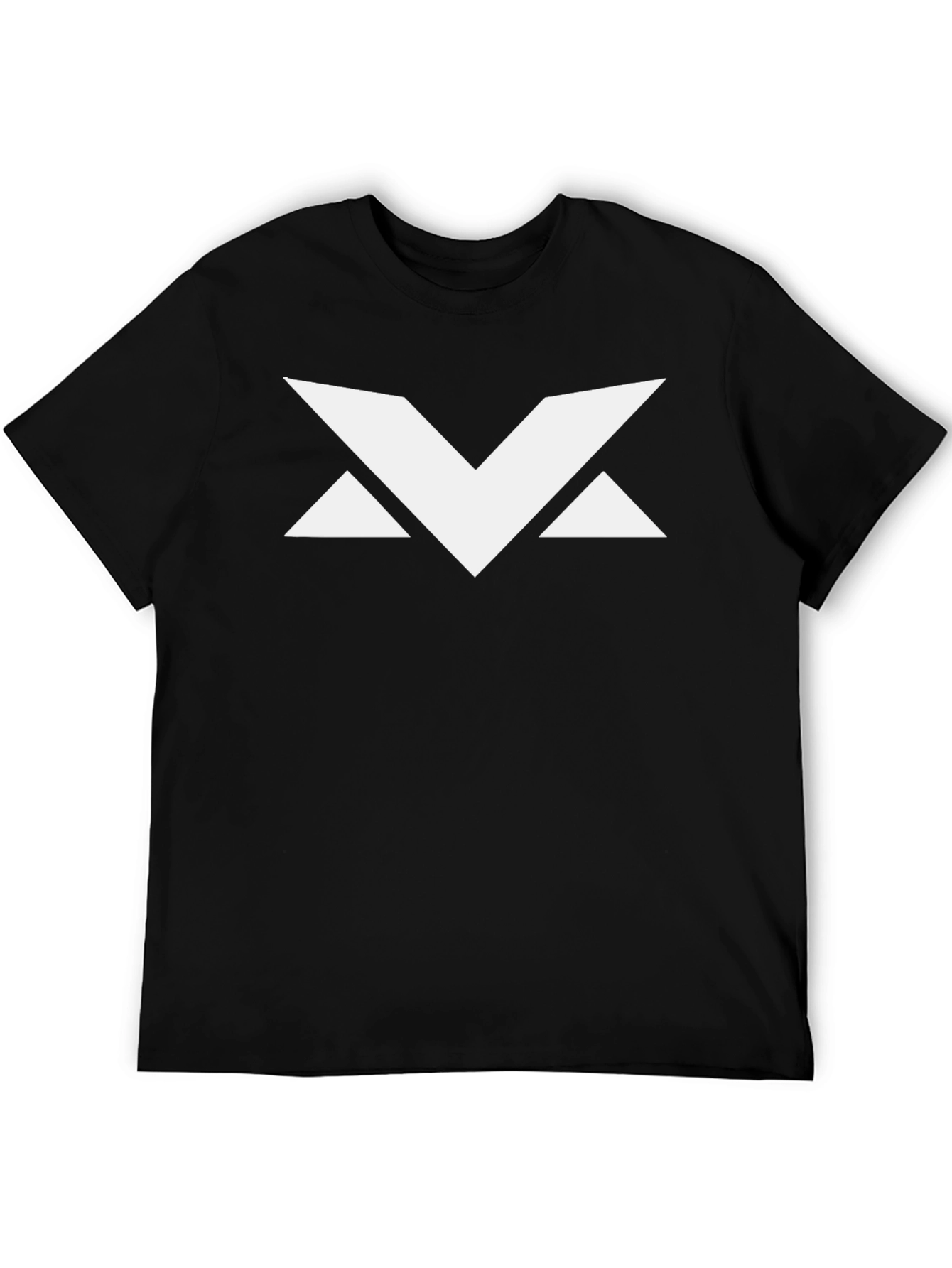 Black Modern Geometric Logo Black T-Shirt view 5