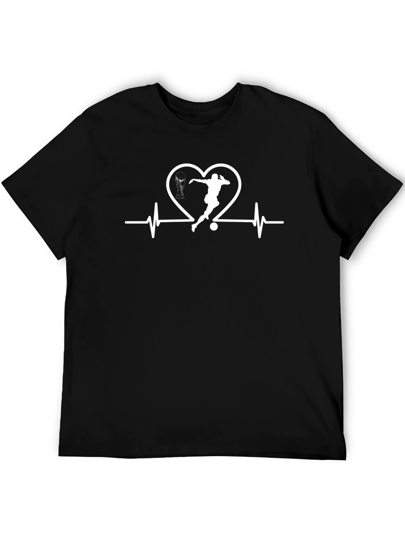 Black Soccer Love Heartbeat Graphic Tee view 5