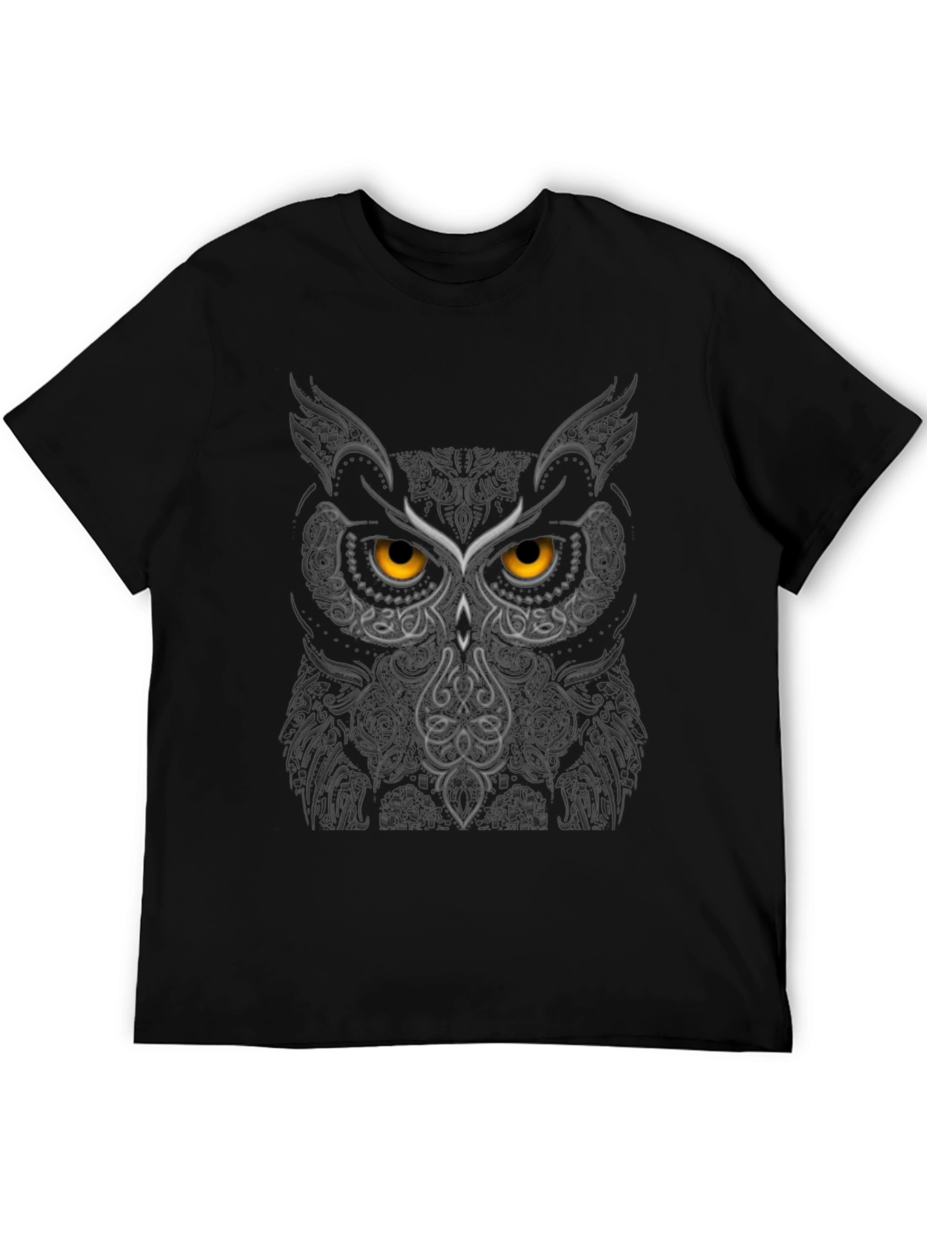 Black Owl Face Graphic Tee - Black view 5