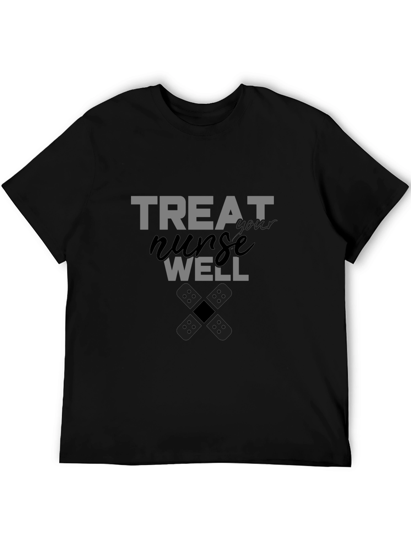 Black Treat Your Nurse Well Graphic Tee view 5