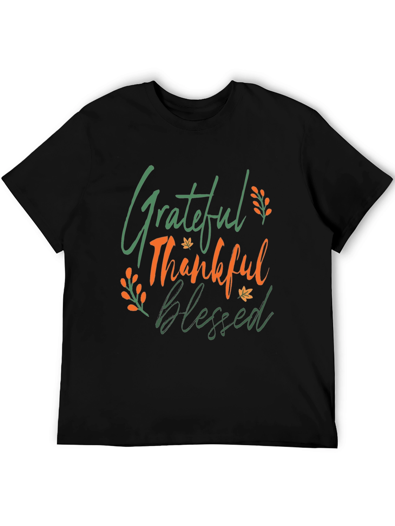 Black Grateful Thankful Blessed Thanksgiving T-Shirt view 5