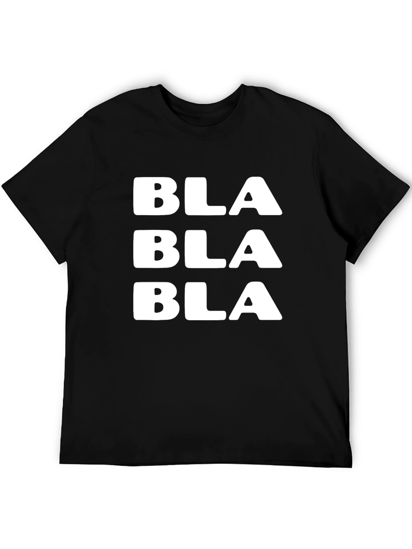 Black Bla Bla Bla Graphic Tee - Black Cotton T-Shirt view 5