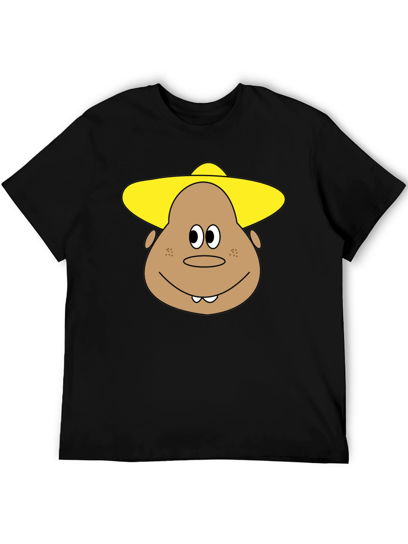 Black Funny Cartoon Character T-Shirt view 5