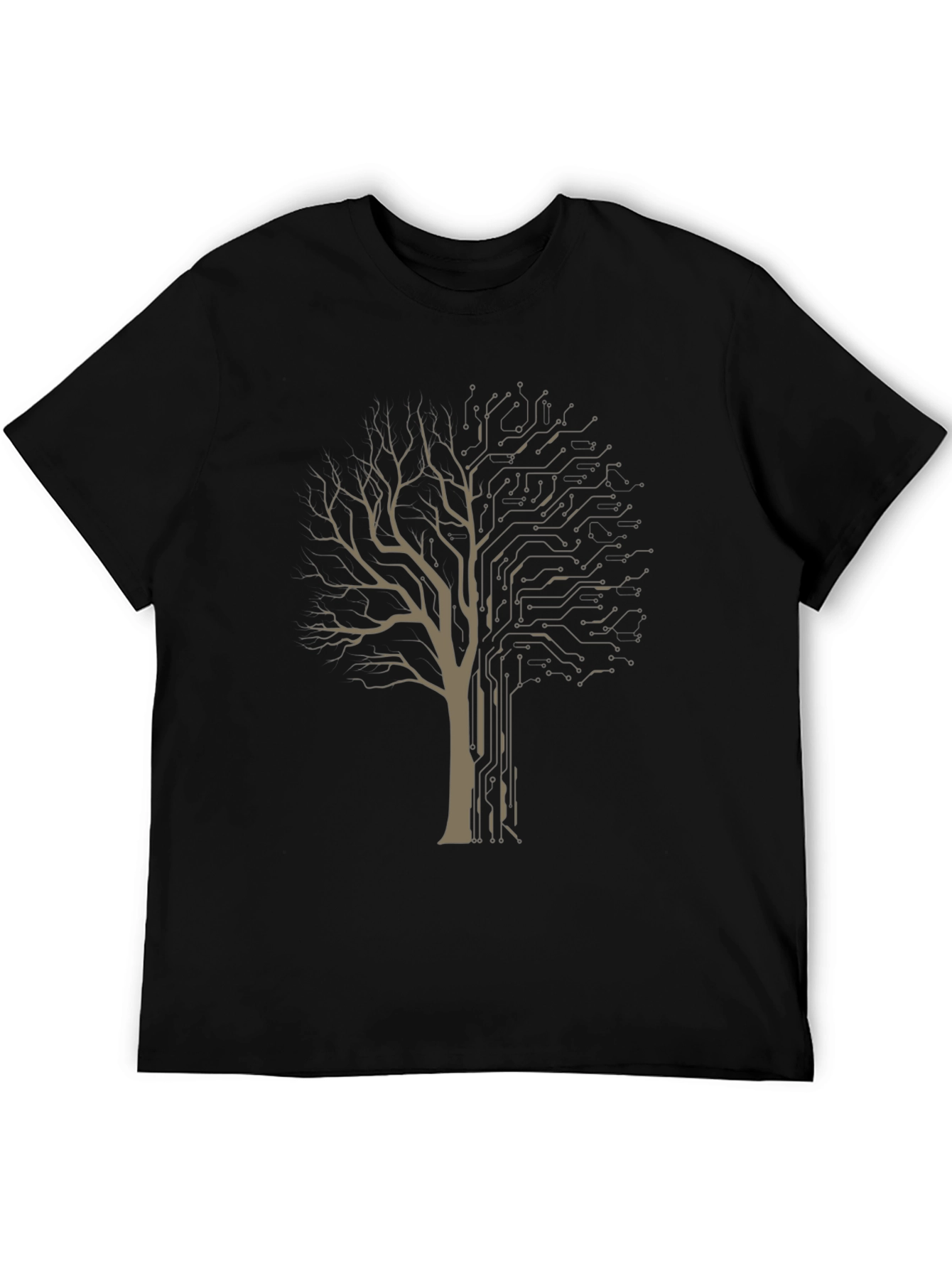 Black Tech Tree Graphic Tee - Modern Nature T-Shirt view 5