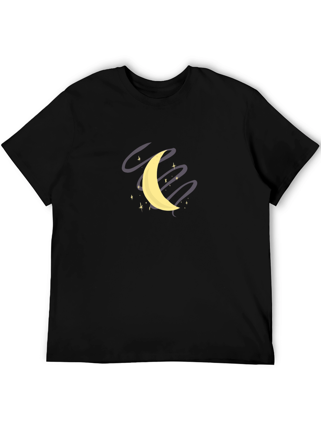 Black Moon and Stars Graphic Black T-Shirt view 5