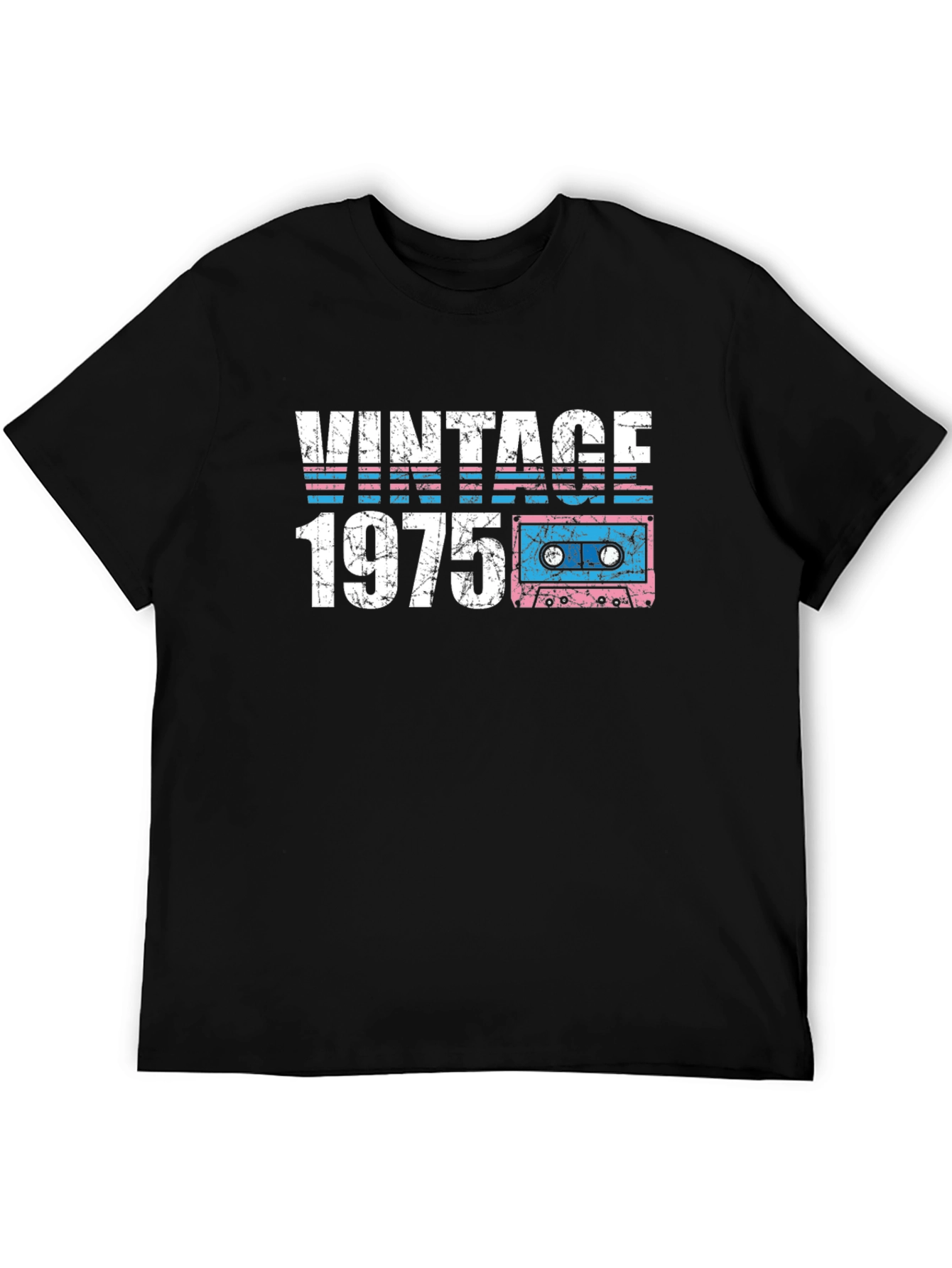 Black Vintage 1975 Cassette Tape T-Shirt view 5
