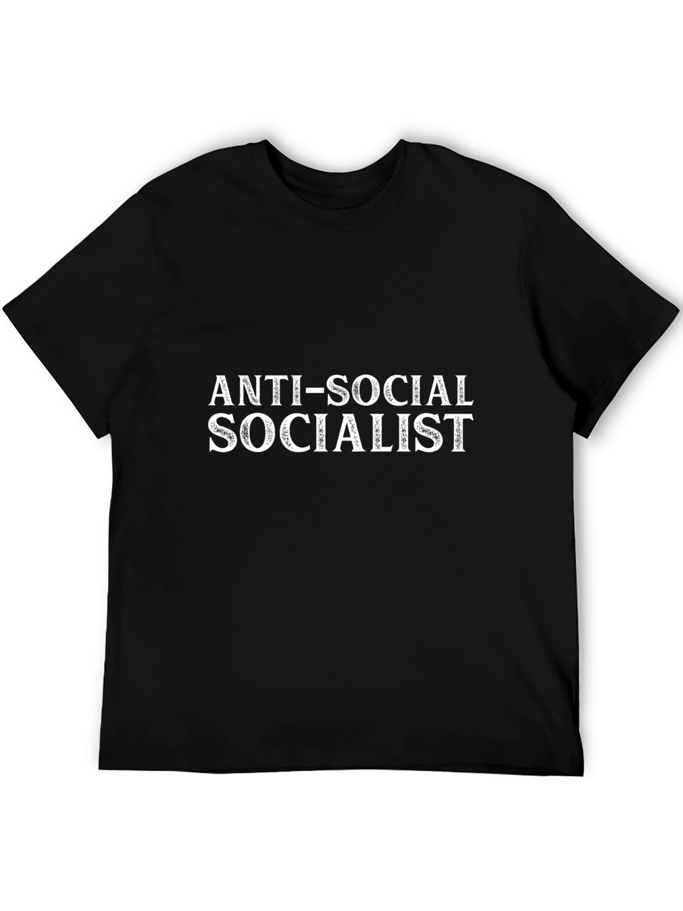Black Anti-Social Socialist Graphic Tee - Bold Statement T-Shirt view 5