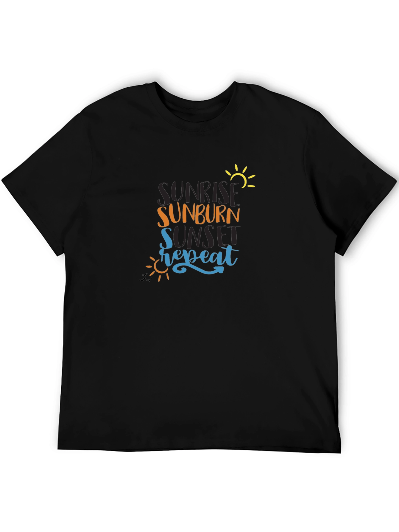 Black Sunrise Sunburn Sunset Repeat Graphic Tee view 5
