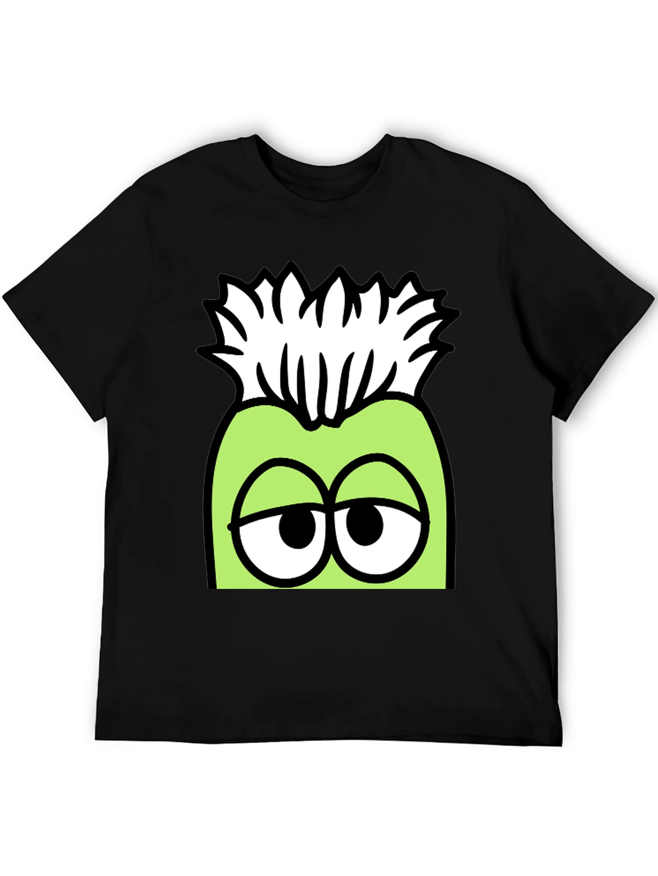 Black Funny Cartoon Character Graphic T-Shirt view 5